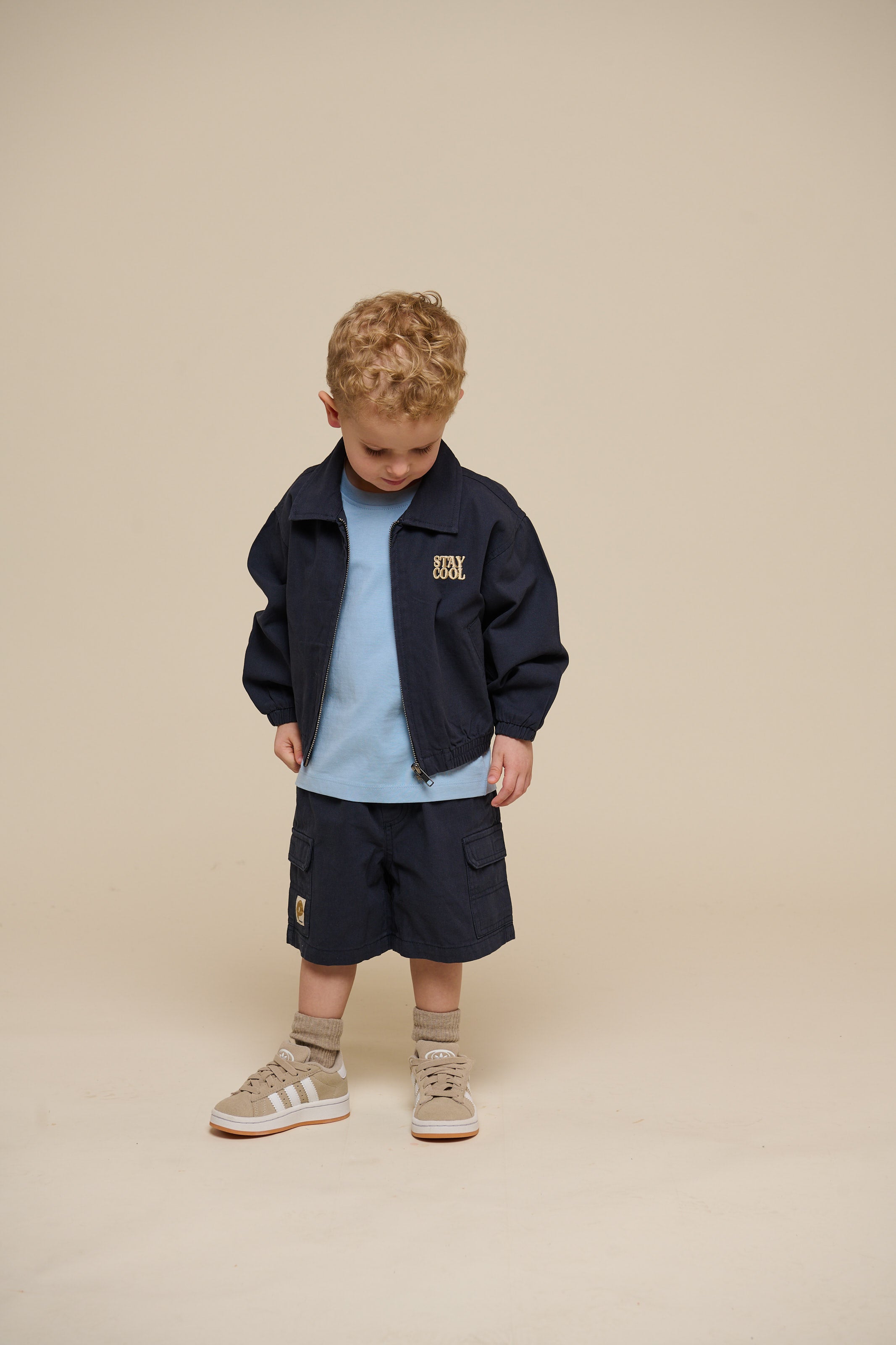 Canvas Bomber Jacket - Kids - Navy | 101138 Isack