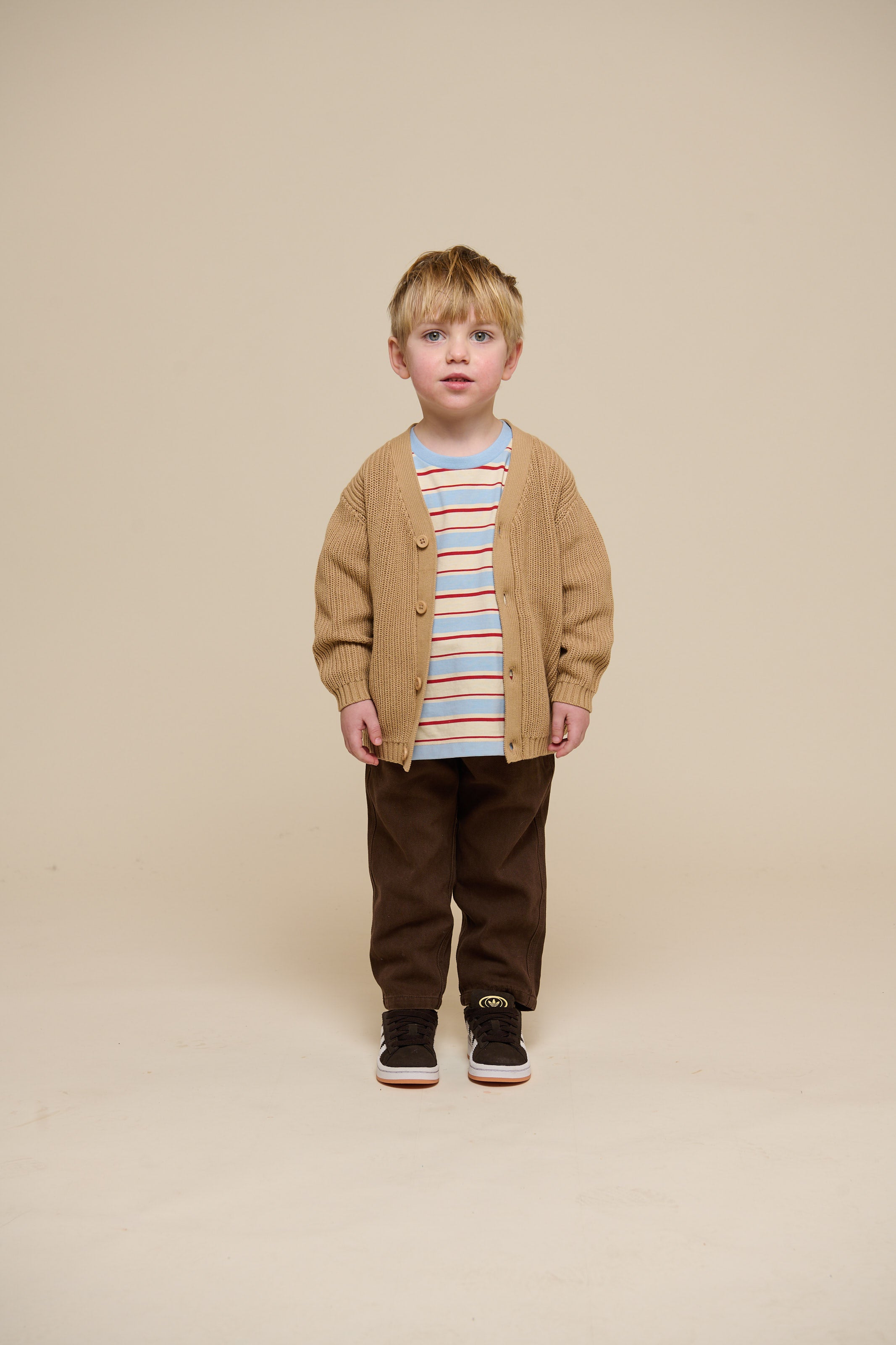 Brioche Stitch Cardigan - Kids - Beige | 101245 Clark