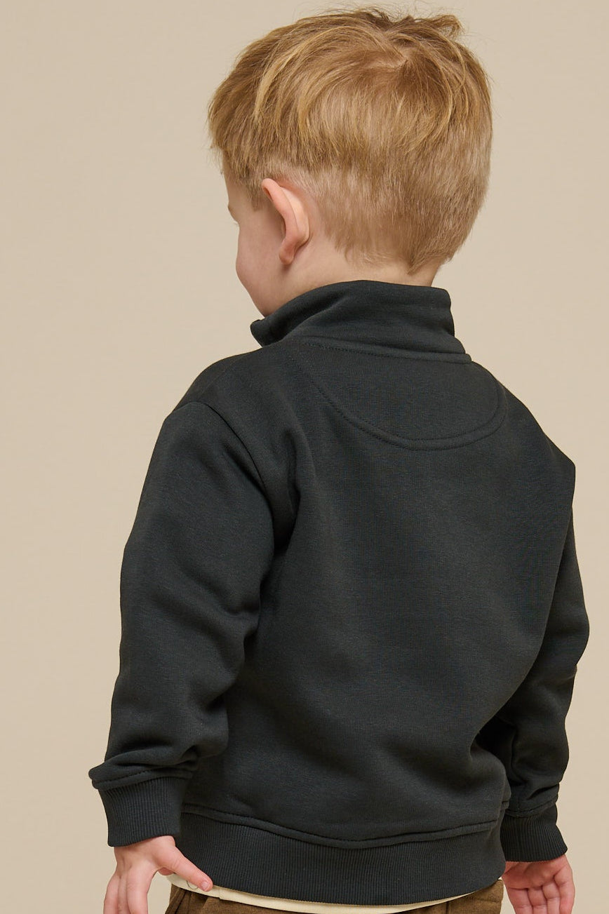 Half Zip Sweatshirt - Kids - Forest Green | 100810 Tristan