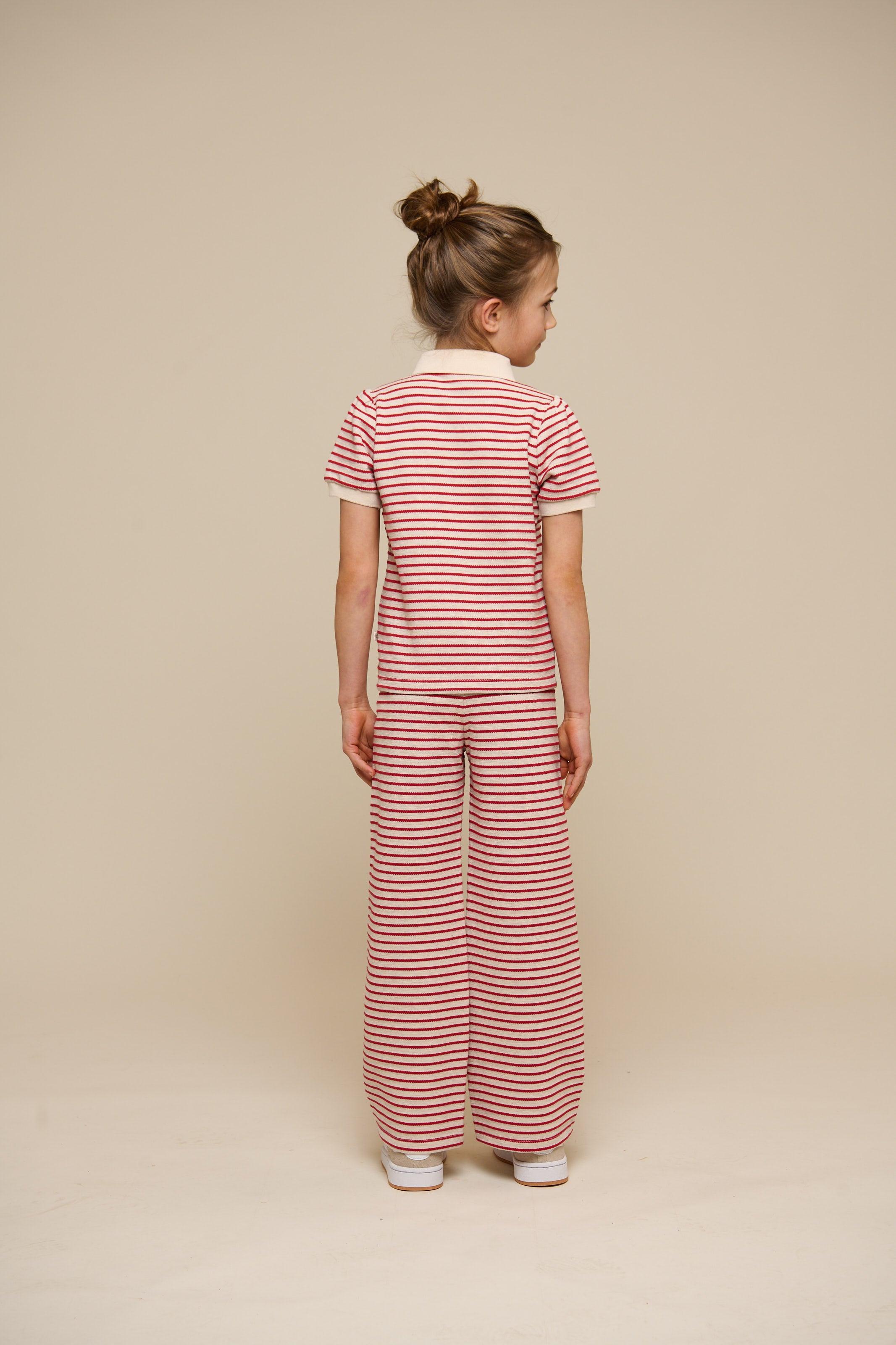 Striped Jersey Polo - Tween - Cherry Red | 101003 Emmie