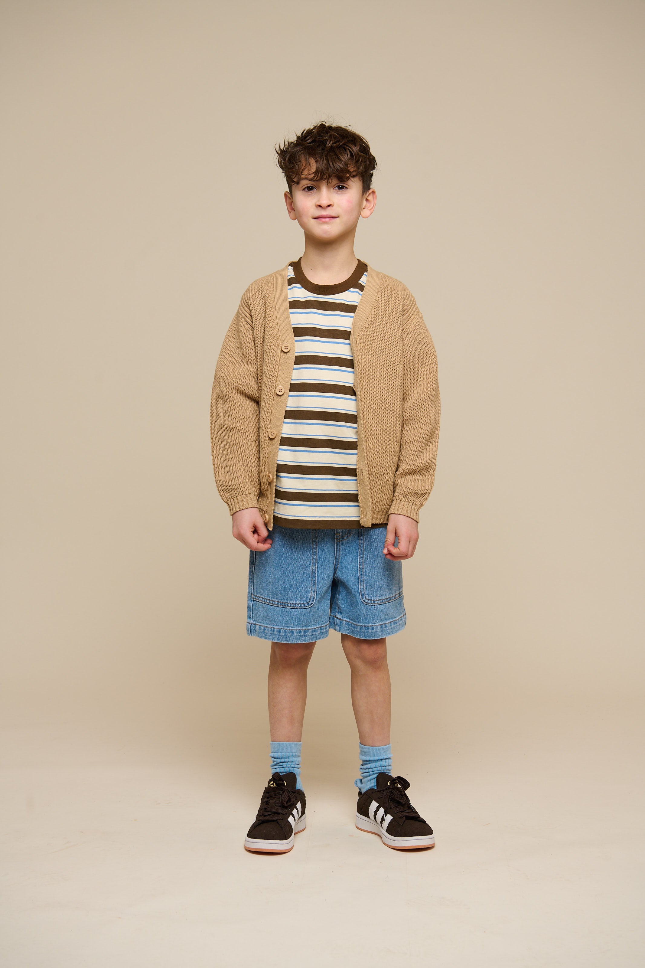 Brioche Stitch Cardigan - Tween - Beige | 101246 Clark