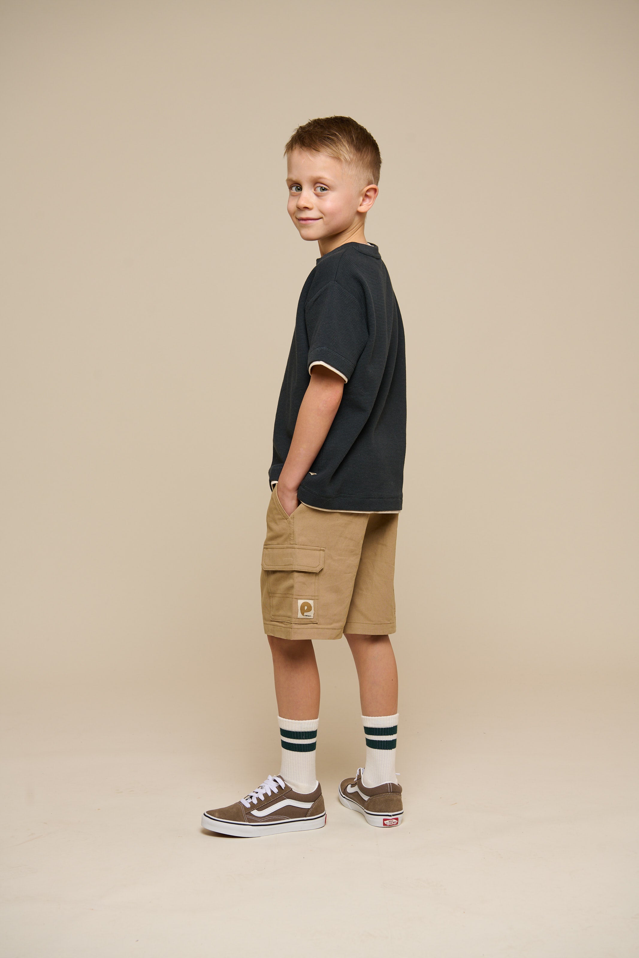 Textured Short Sleeve T-Shirt - Tween - Forest Green | 100714 Malthe