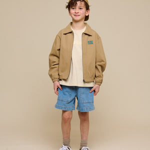 Canvas Bomber Jacket - Tween - Khaki | 101137 Isack