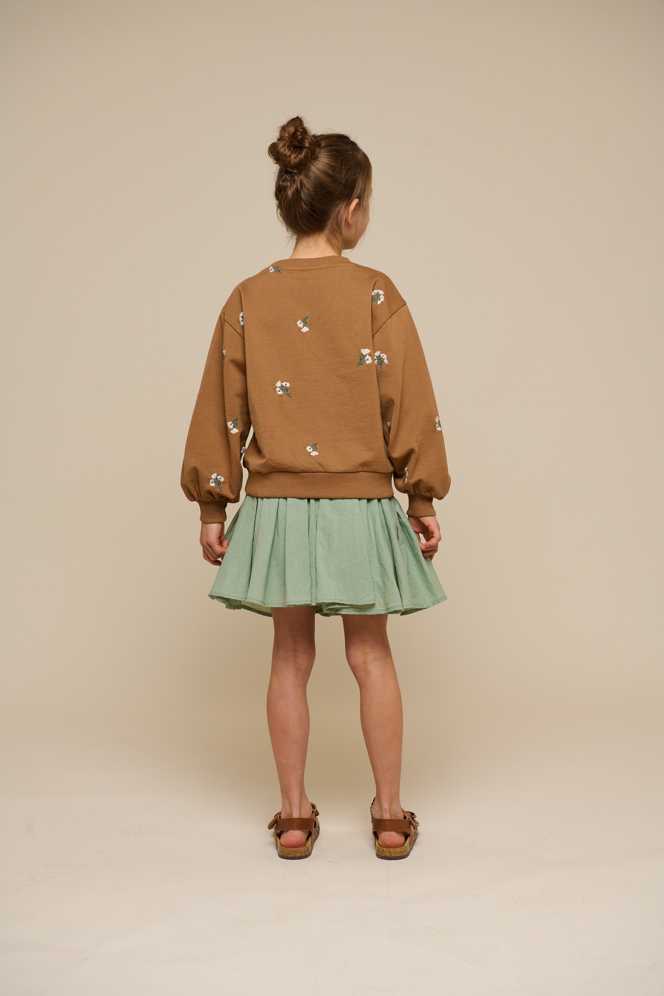Embroidered Crewneck Sweatshirt - Tween - Coconut | 101214 Kimber