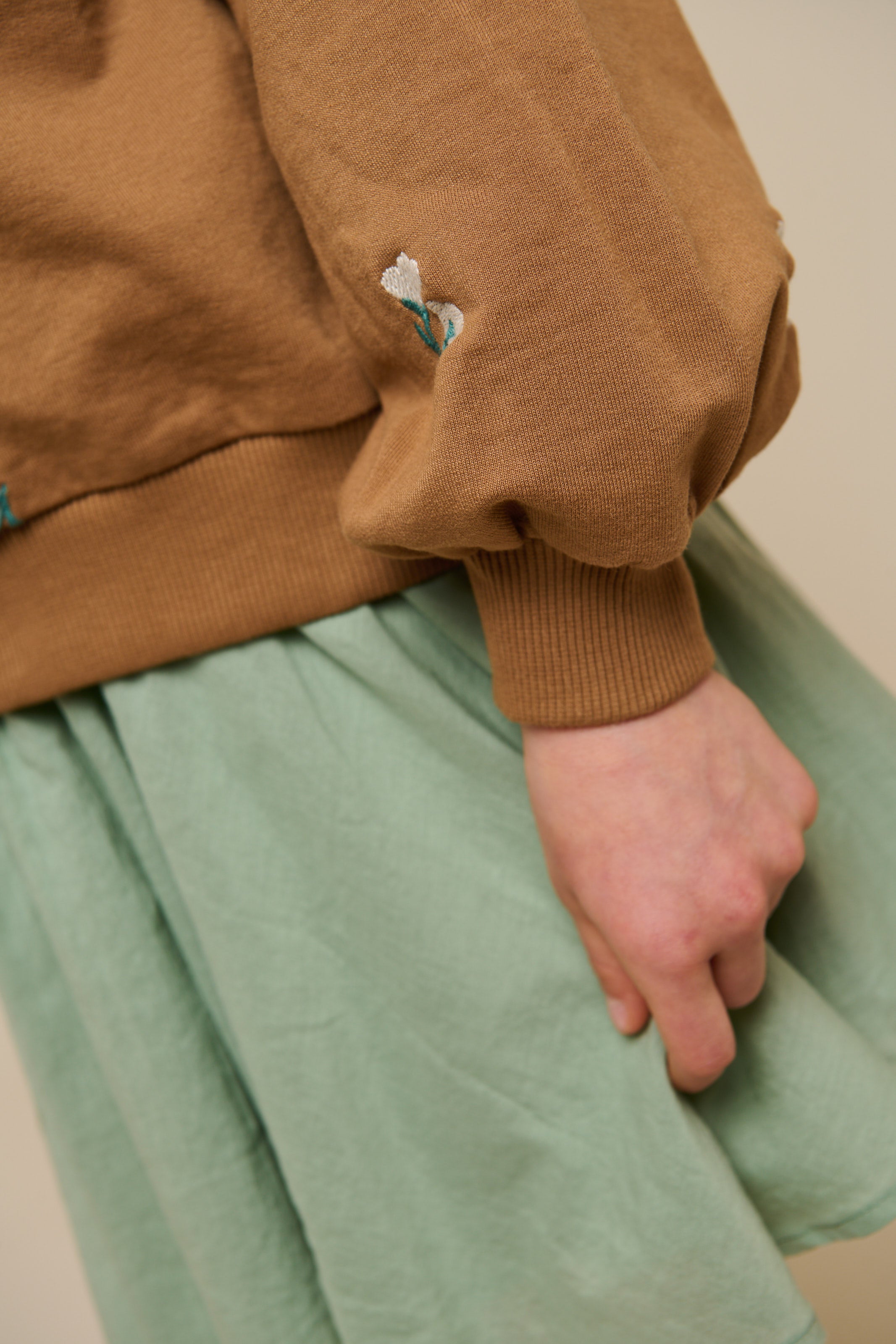 Embroidered Crewneck Sweatshirt - Tween - Coconut | 101214 Kimber