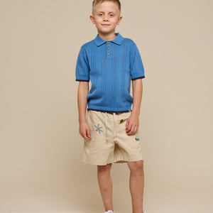 Blue knitted Polo - Tween - Dusty Blue | 101244 Dylan
