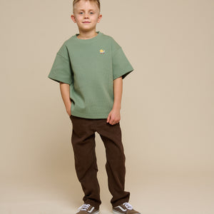 Waffle T-shirt - Tween - Dusty Green | 101156 Evan
