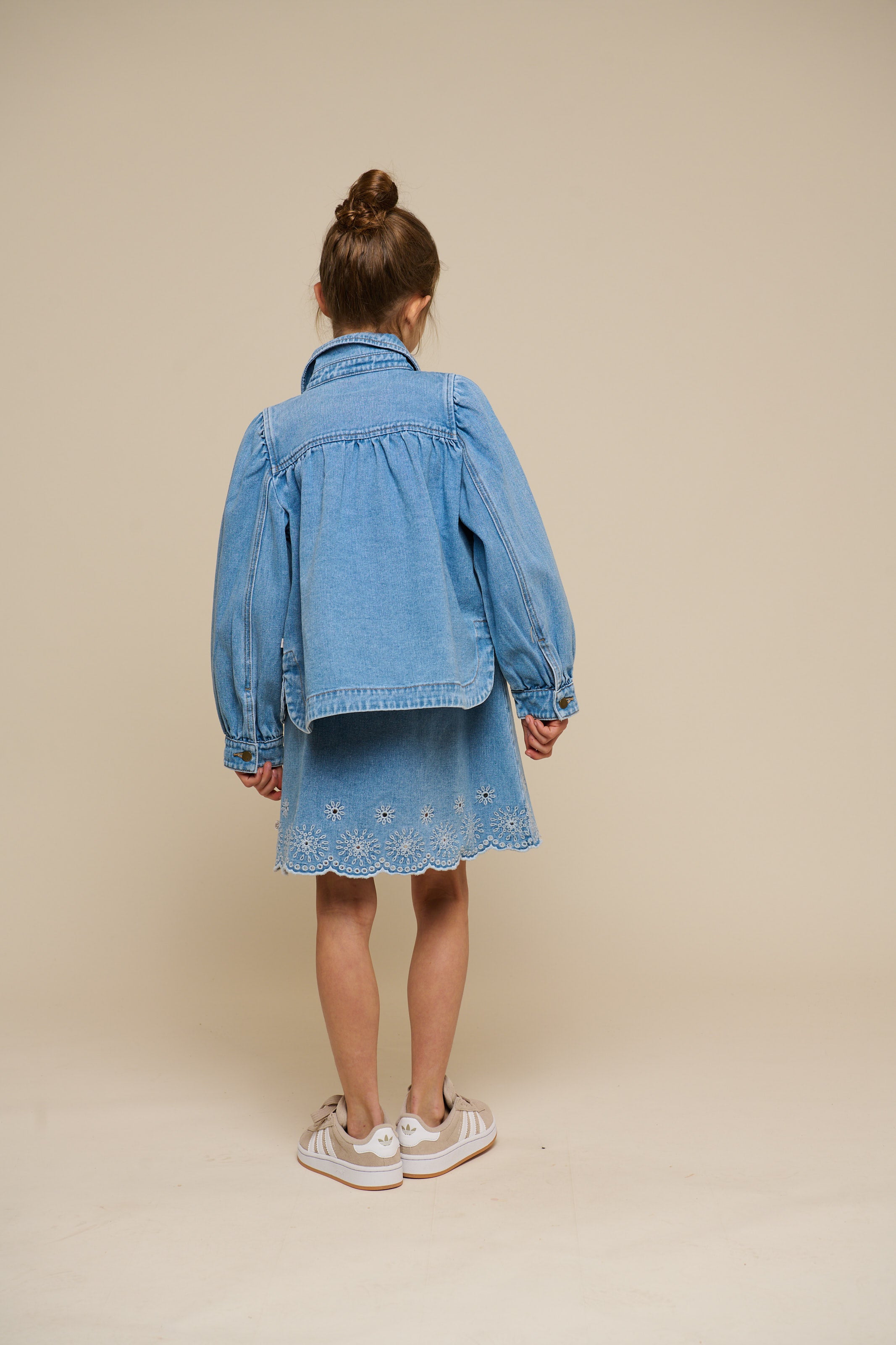 Embroidered Denim Mini Dress - Tween - Light Blue Denim | 101019 Vera