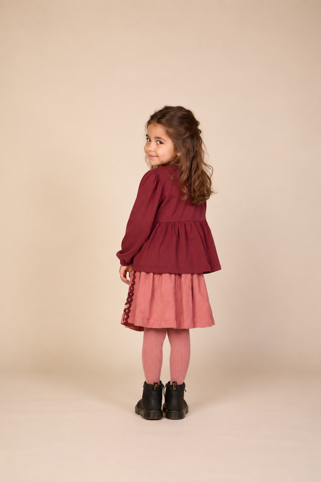 Ric Rac Corduroy Skirt - Kids - Dusty Rose | 101479 Sille