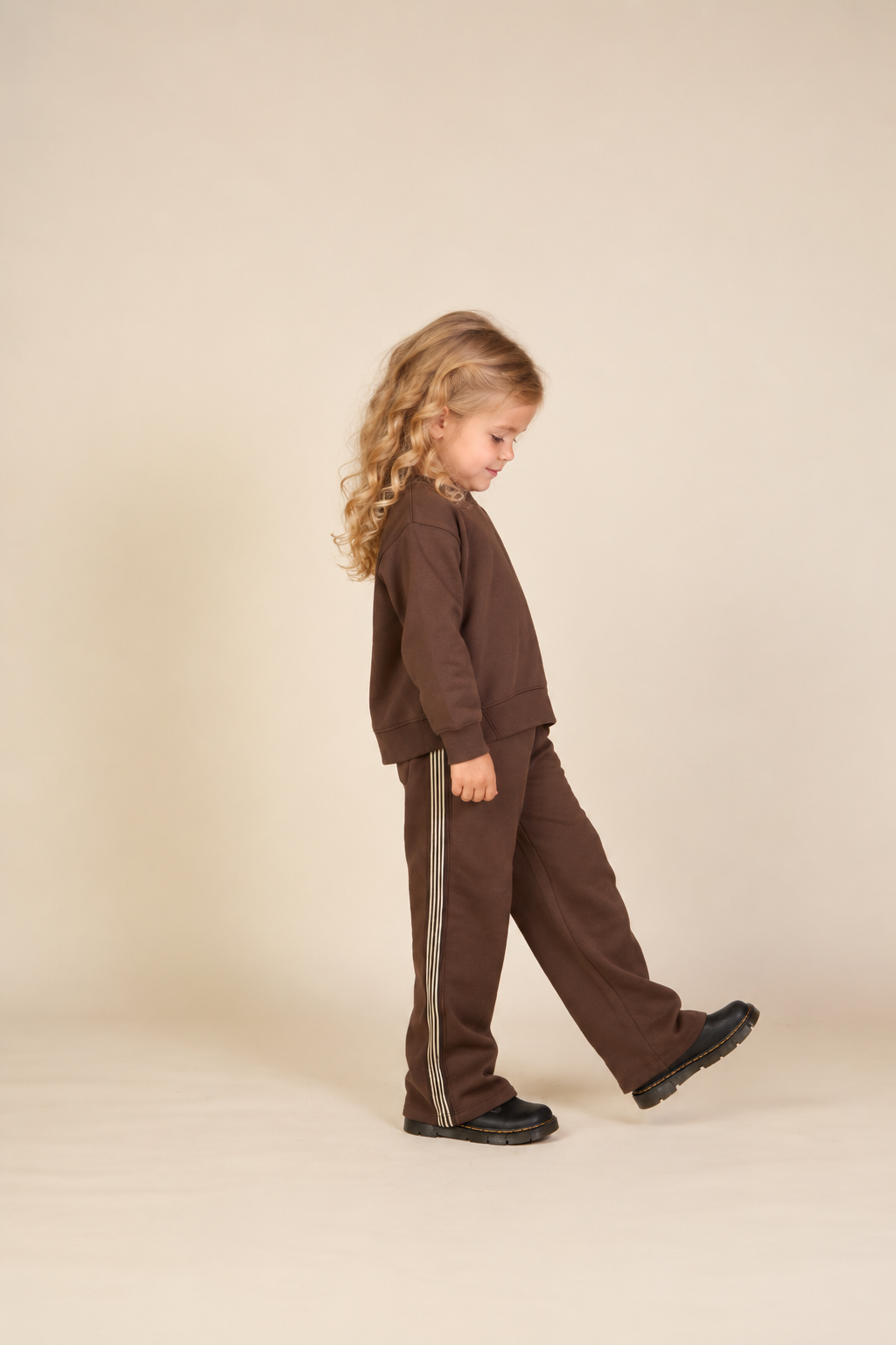 Side Tape Joggers - Kids - Dark Brown | 101630 Zoe