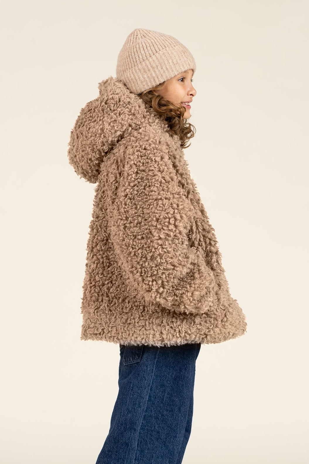 Faux Fur Hooded Jacket - Tween - Caffe Latte | 100548 Ellie