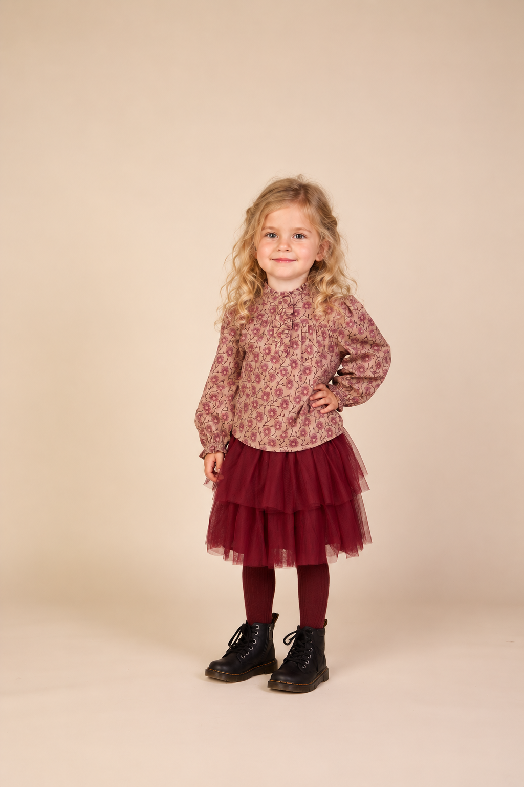 Tulle Skirt - Kids - Bordeaux | 101503 Bianca
