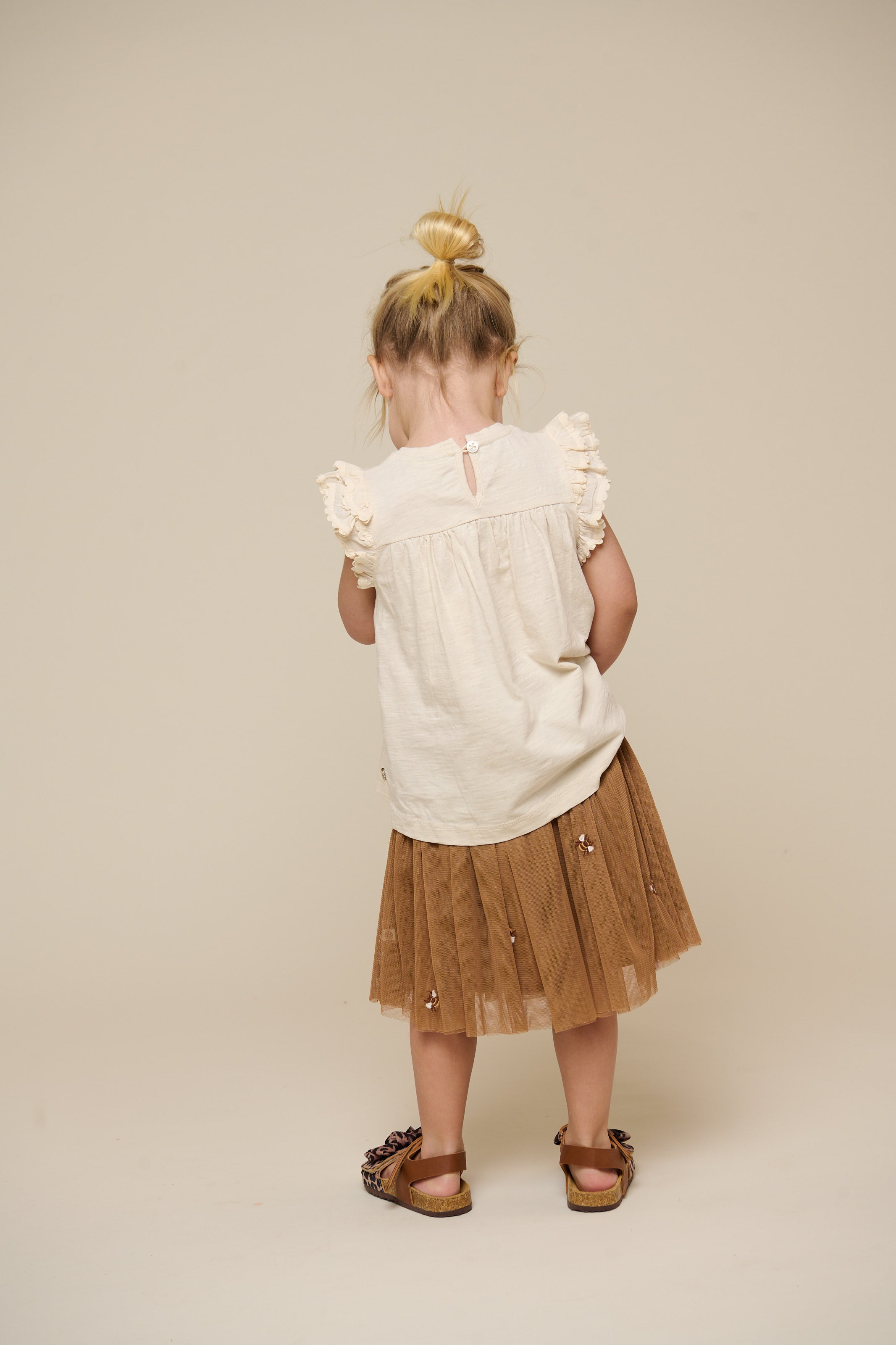 Jersey Blouse with Ric Rac Frill - Kids - Offwhite | 101040 Gabriella