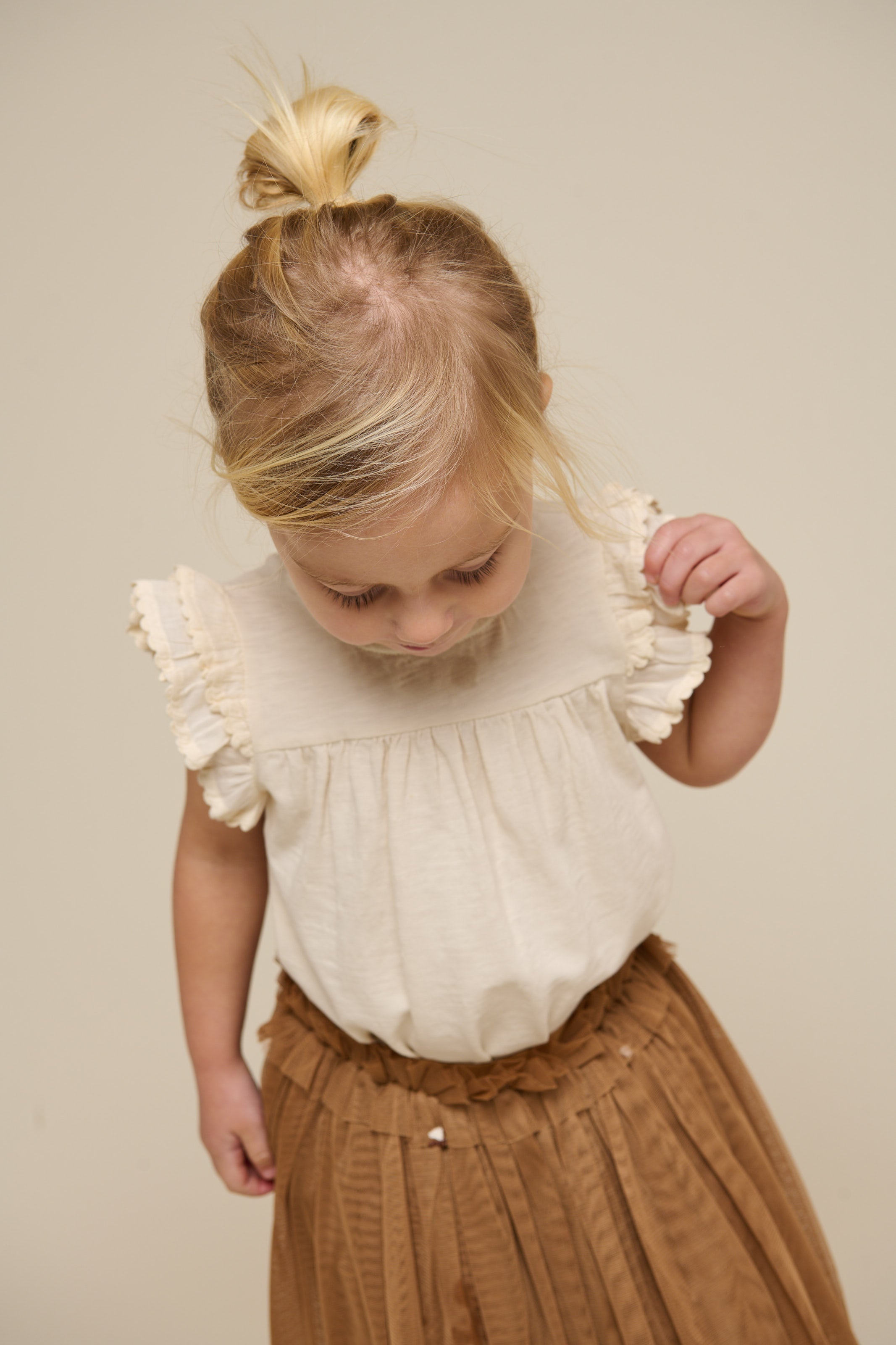 Jersey Blouse with Ric Rac Frill - Kids - Offwhite | 101040 Gabriella