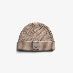Ribbed Knit Beanie - Kids - Beige