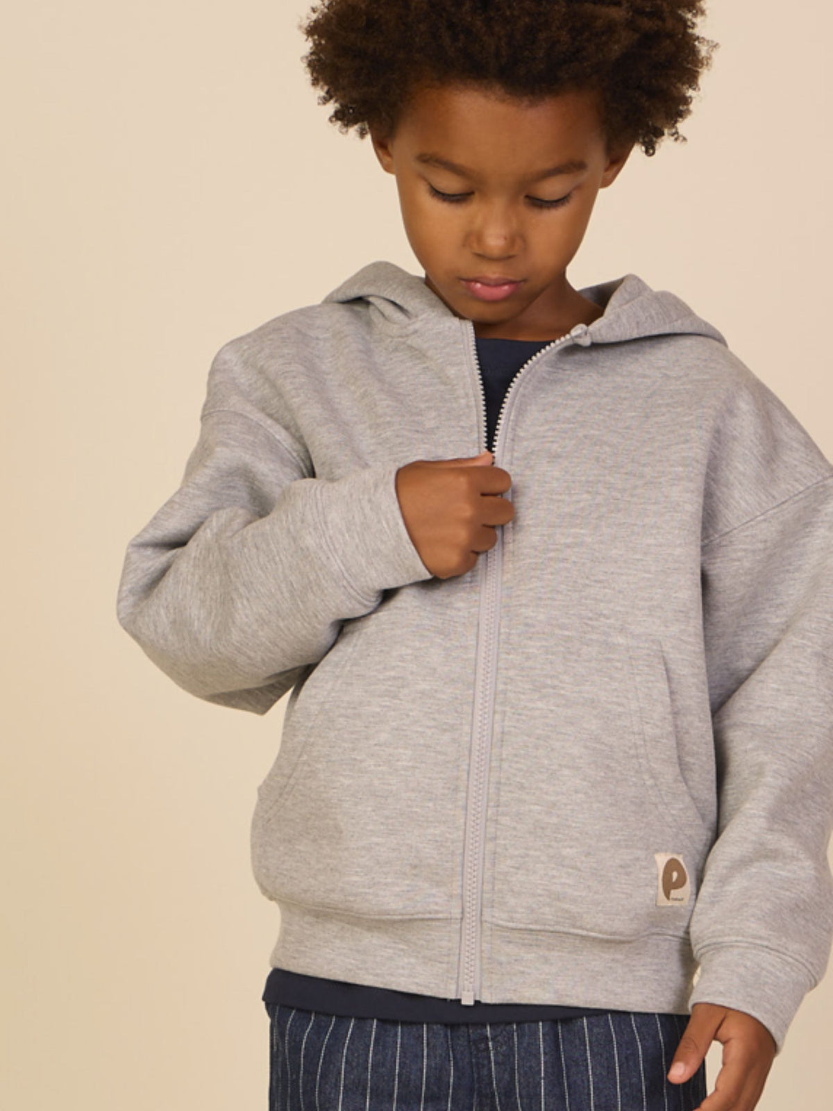 Scuba Zip Hoodie - Tween - Grey Melange | 100641 Liam