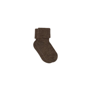 MP Little Wool Rib Socks - Kids -  Brown Melange | 101741 MP 589