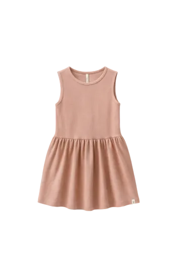Modal Rib Sleeveless Dress - Kids - Rose Tan | 101296 Lottie