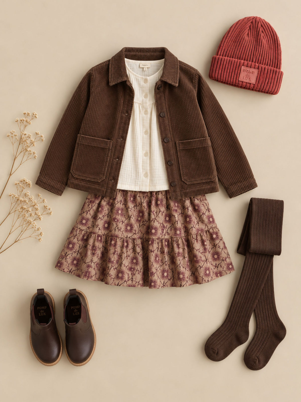 Corduroy Overshirt with Oversized Pockets - Kids - Brown | 101681 Greta