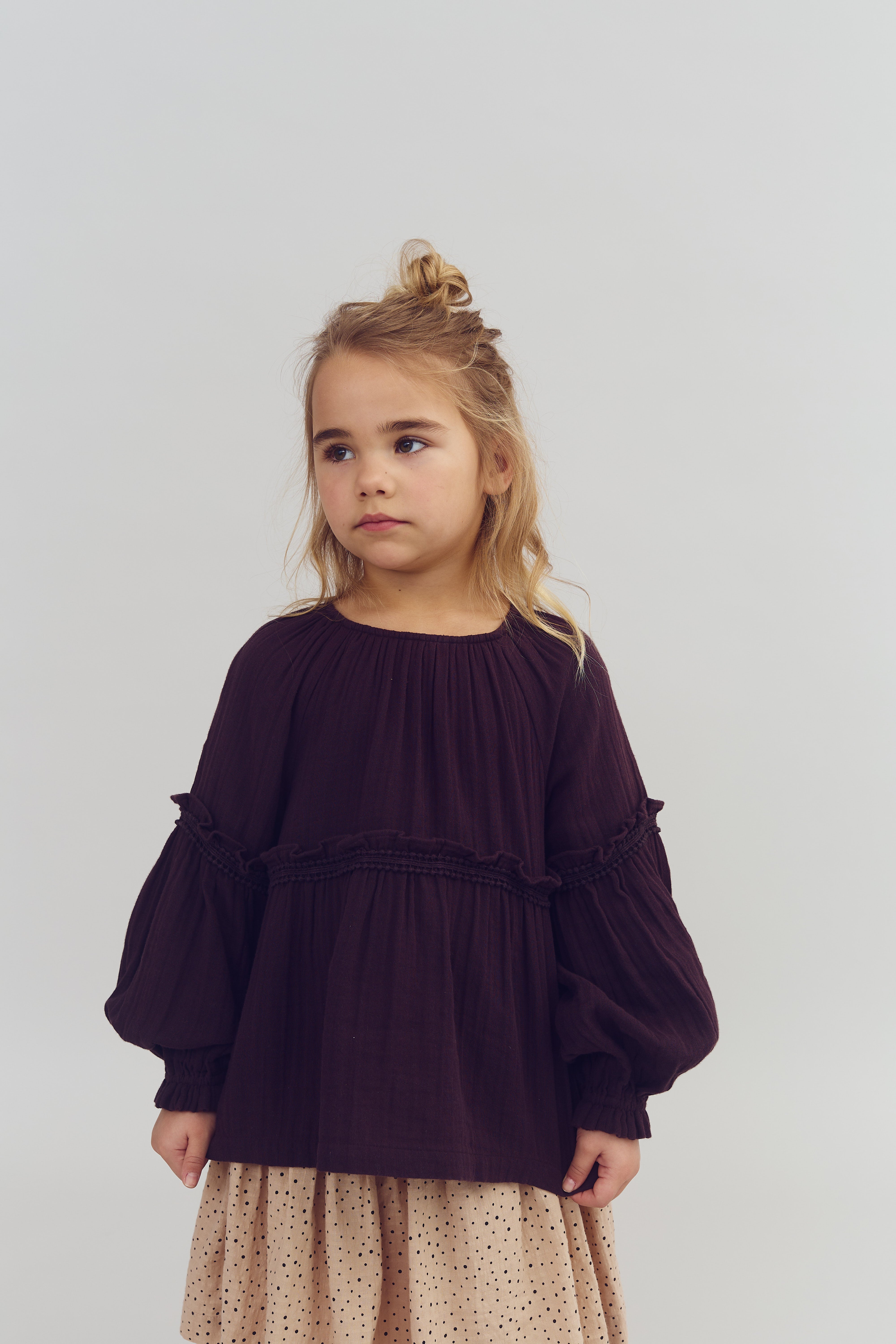 Boho Blouse - Kids - Dark Purple