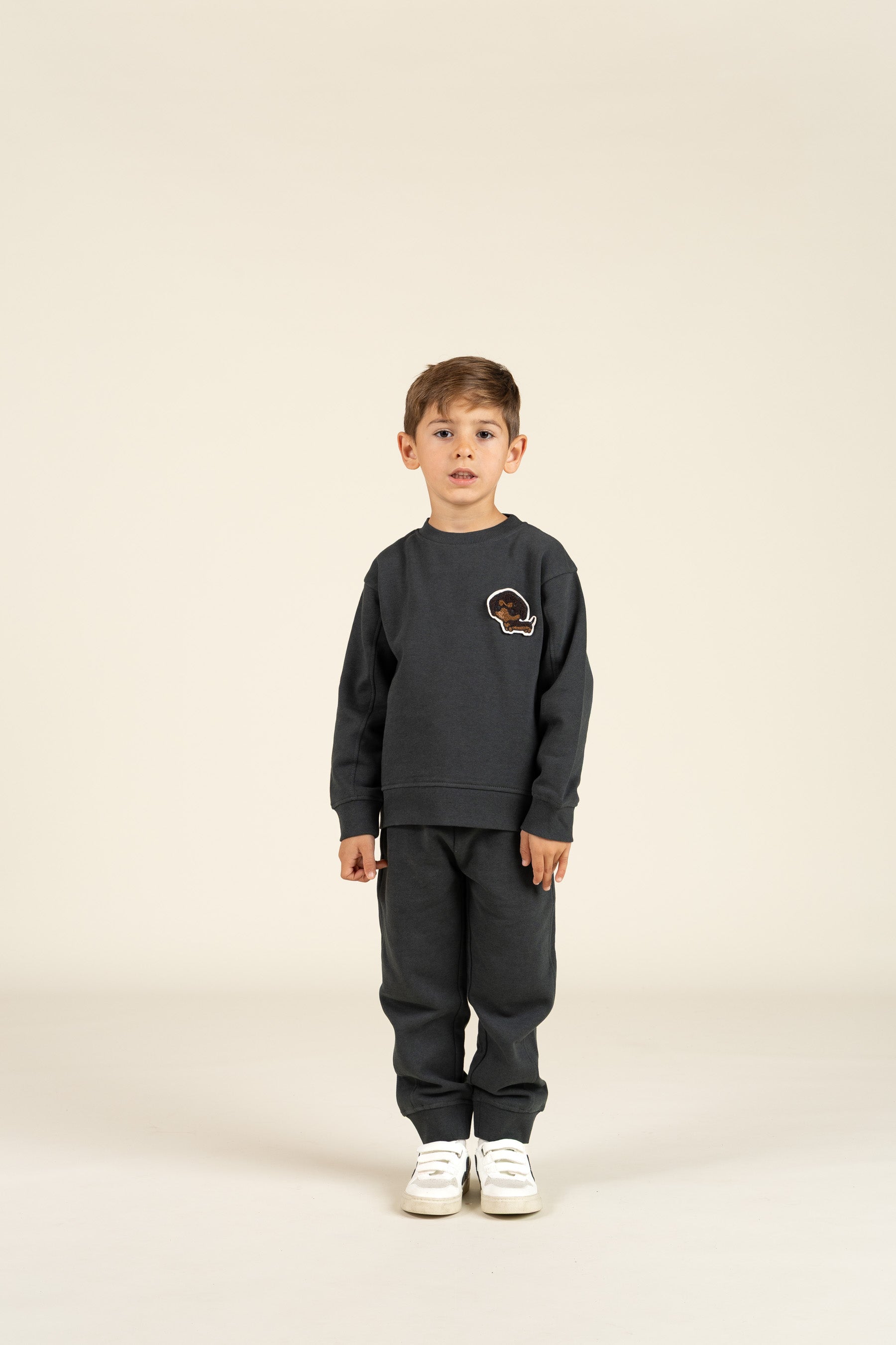 Crewneck Sweatshirt - Kids - Forest Green Melange | 100892 Justin