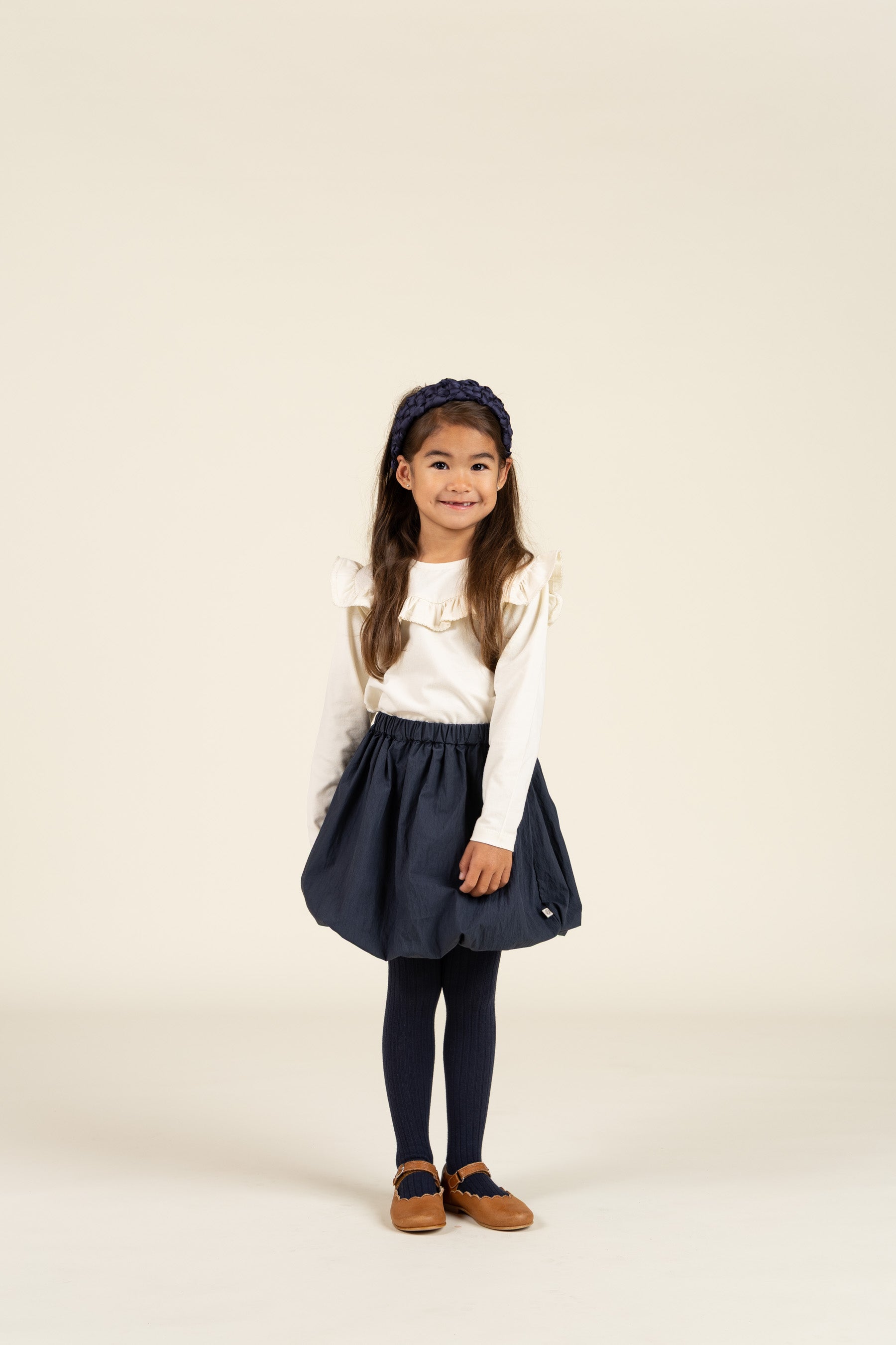 Frill Jersey Blouse - Kids - Off White | 100862 Talia