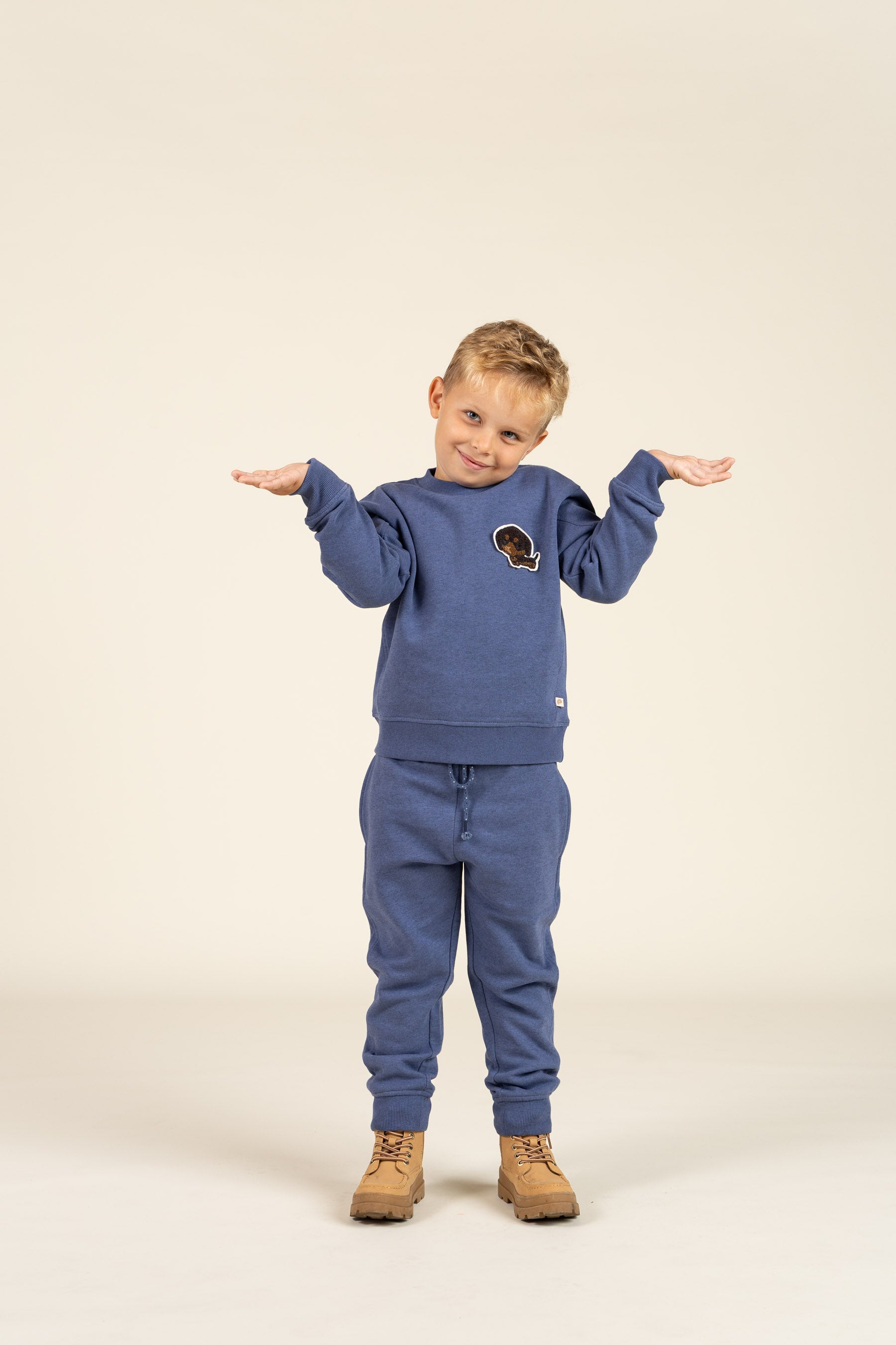 Crewneck Sweatshirt - Kids - Indigo Blue Melange | 100888 Justin