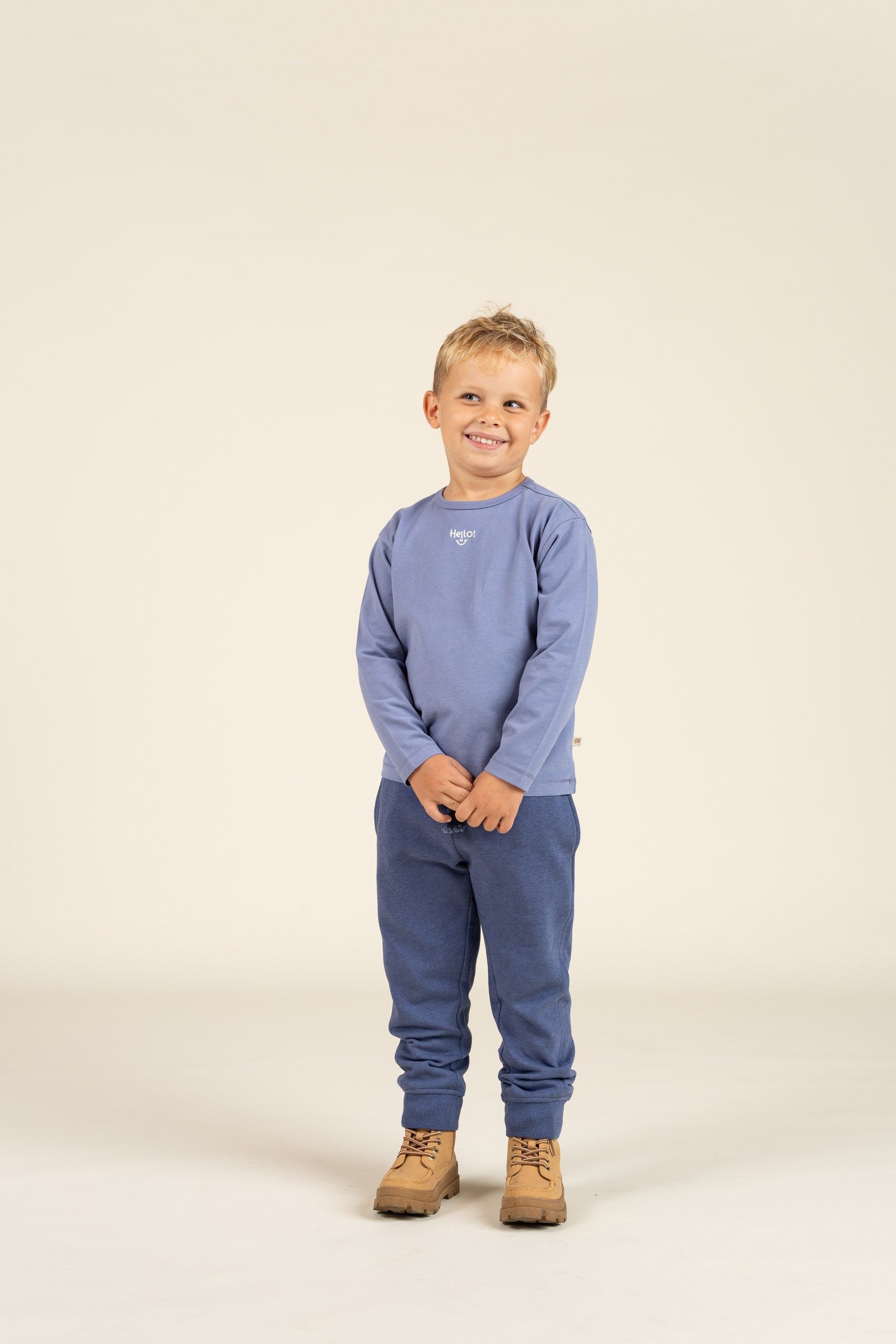 long sleeve T-shirt with Embroidery - Kids - Blue | 100858 Brandon
