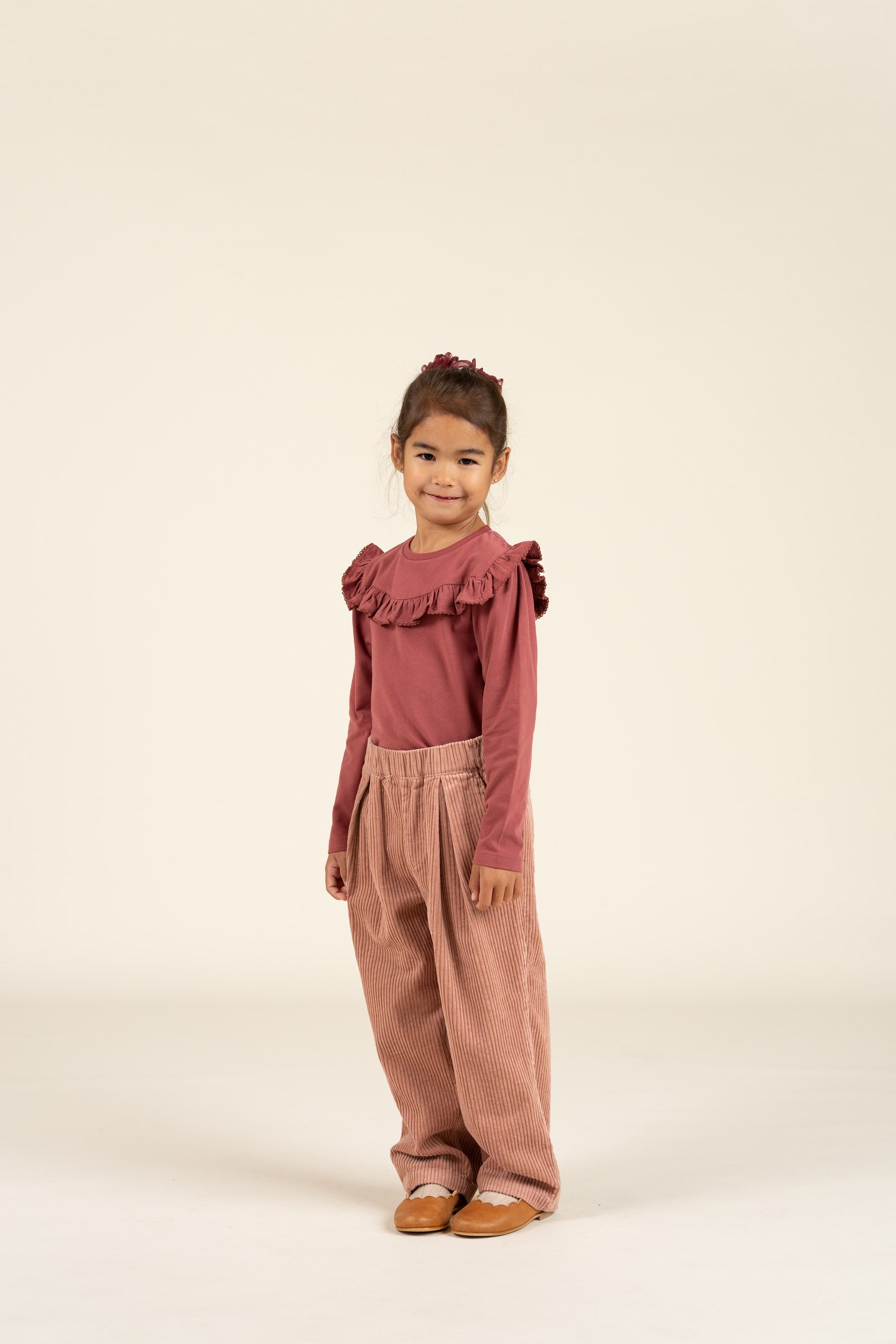 Frill Jersey Blouse - Kids - Vintage Red | 100860 Talia