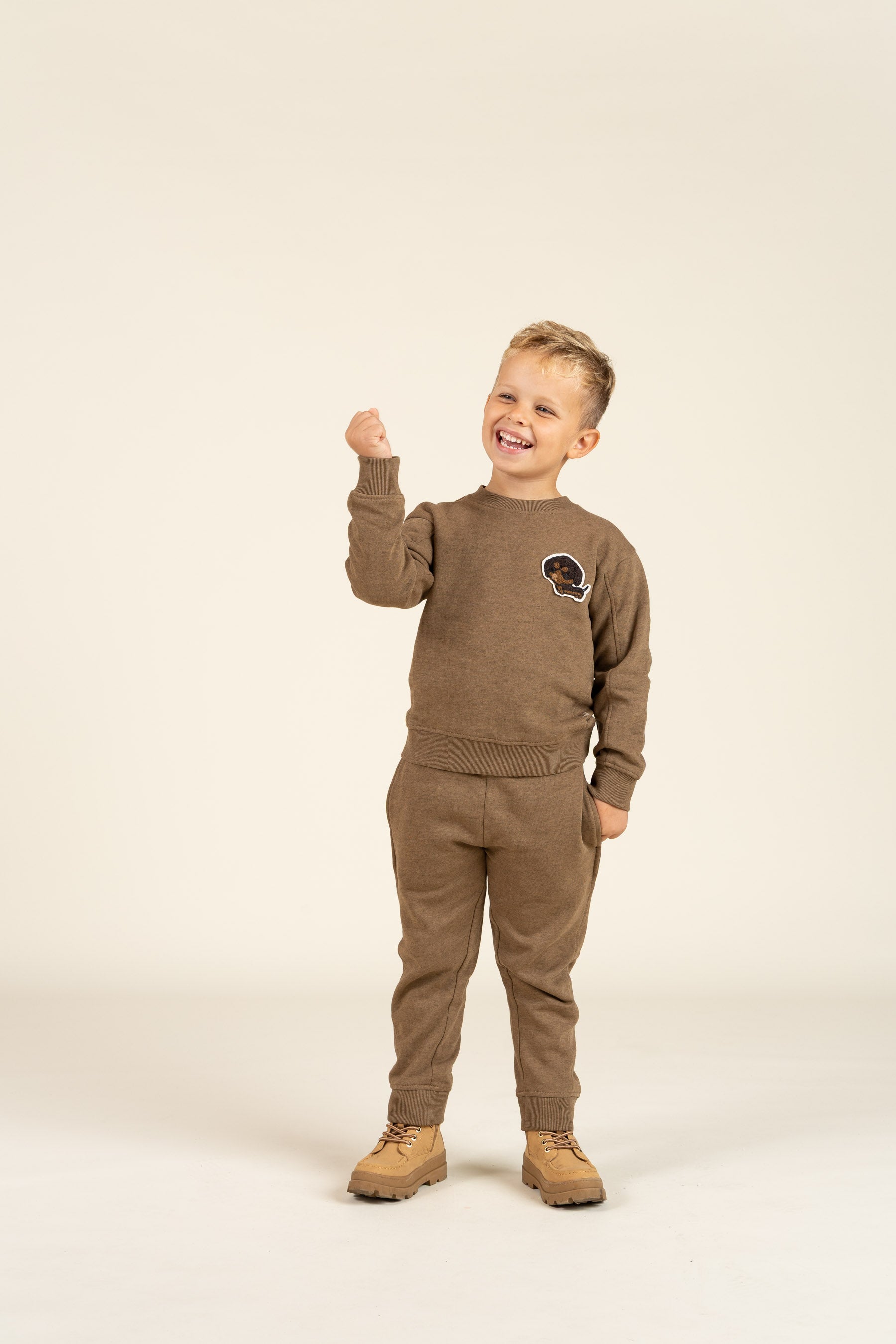 Crewneck Sweatshirt - Kids - Coffe Melange | 100890 Justin