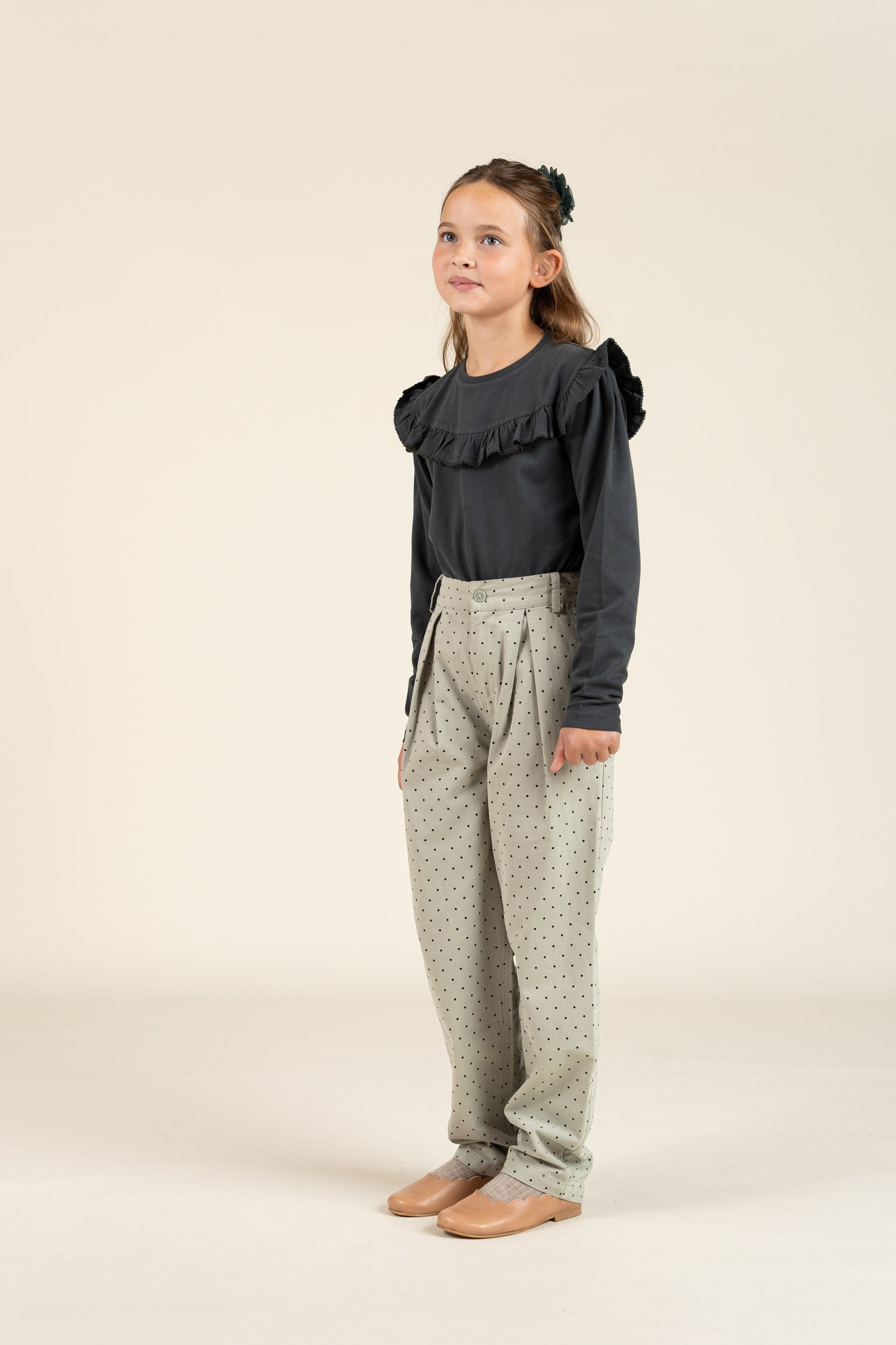 Twill trousers with Dot - Tween - Dusty Green | 100617 Iris