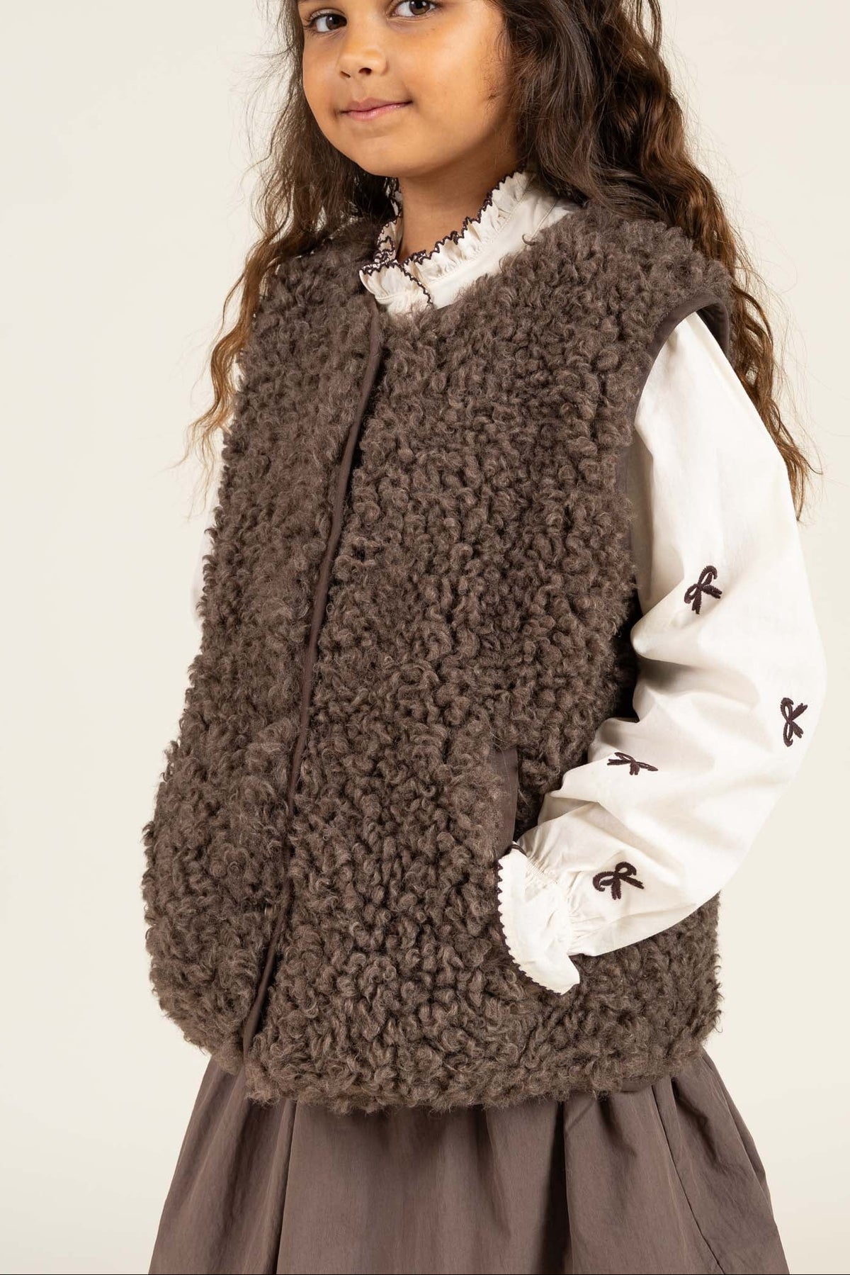 Faux Fur Vest - Tween - Chocolate | 100553 Ellie
