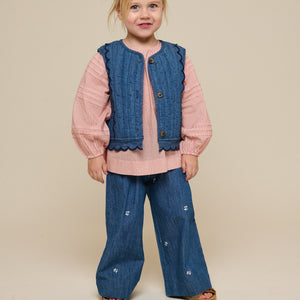 Quillted Denim Vest - Kids - Blue Denim | 101052 Isabella