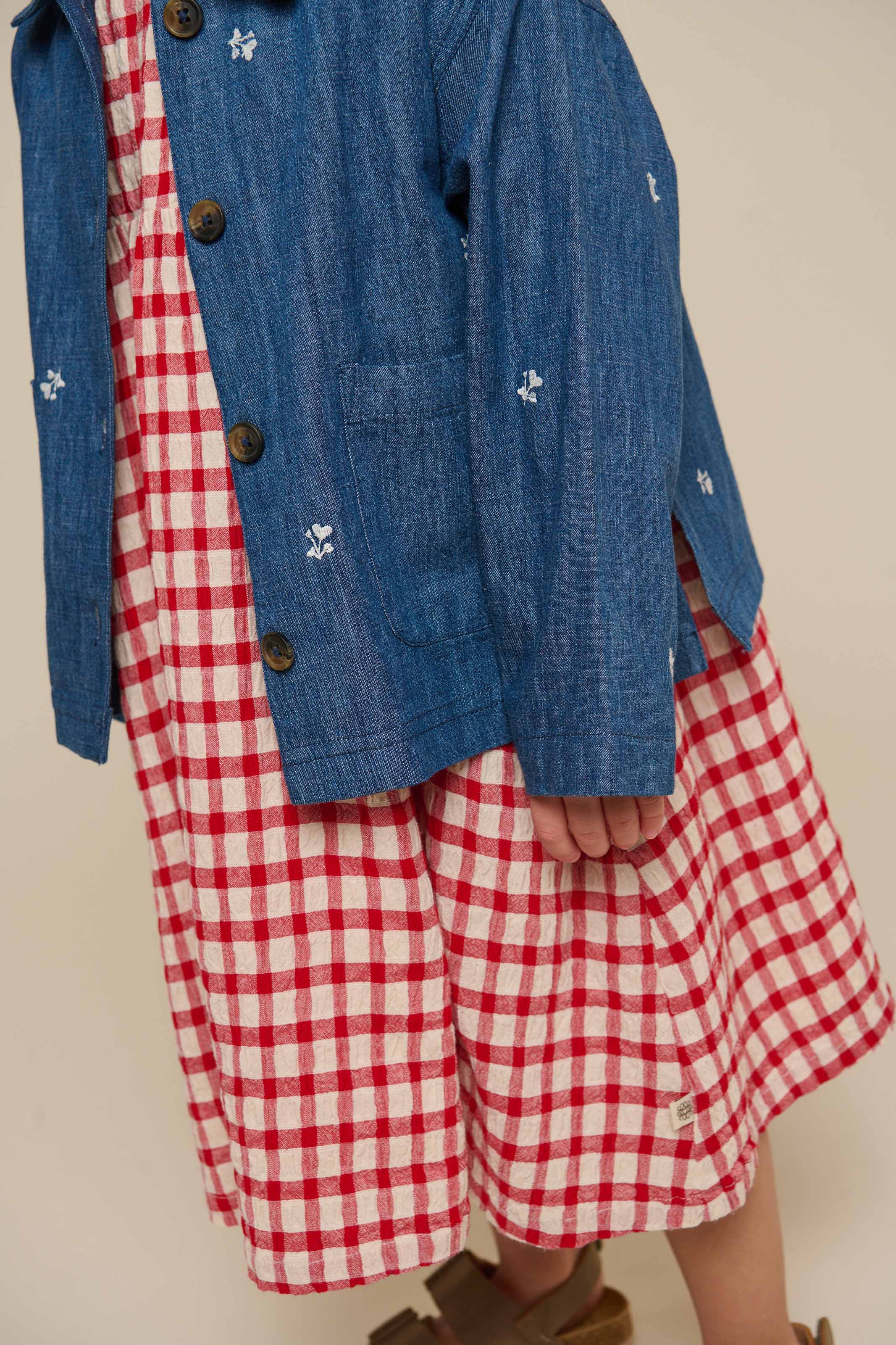 Embroidered Light Denim Shirt Jacket - Kids - Blue Denim | 101051 Isabella