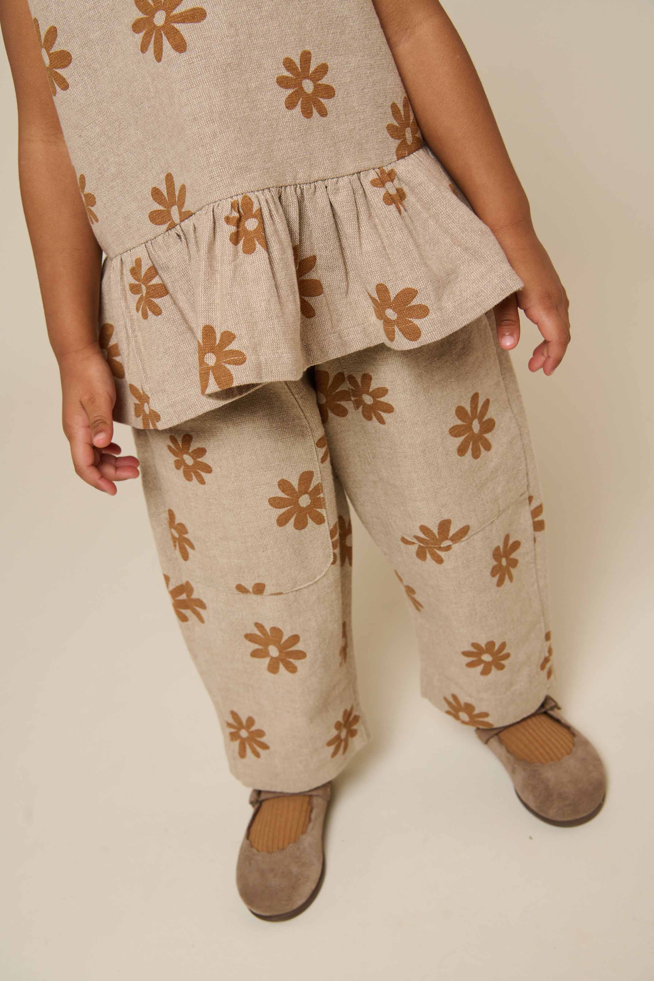 Printed Cotton Trousers - Kids - Sand | 101207 Molly