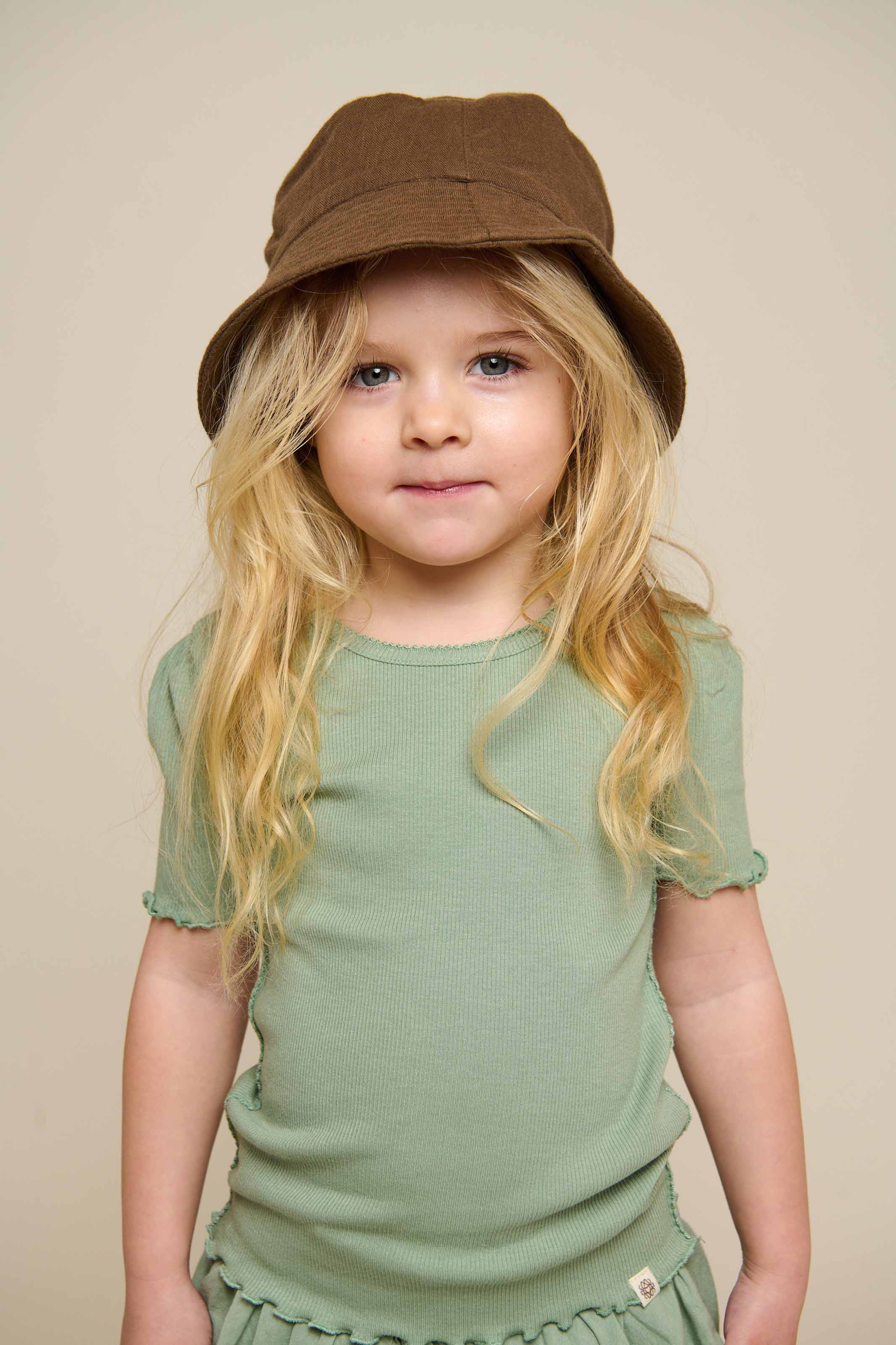 Gauze Bucket Hat - Kids - Dark Brown | 100940 Jasmine