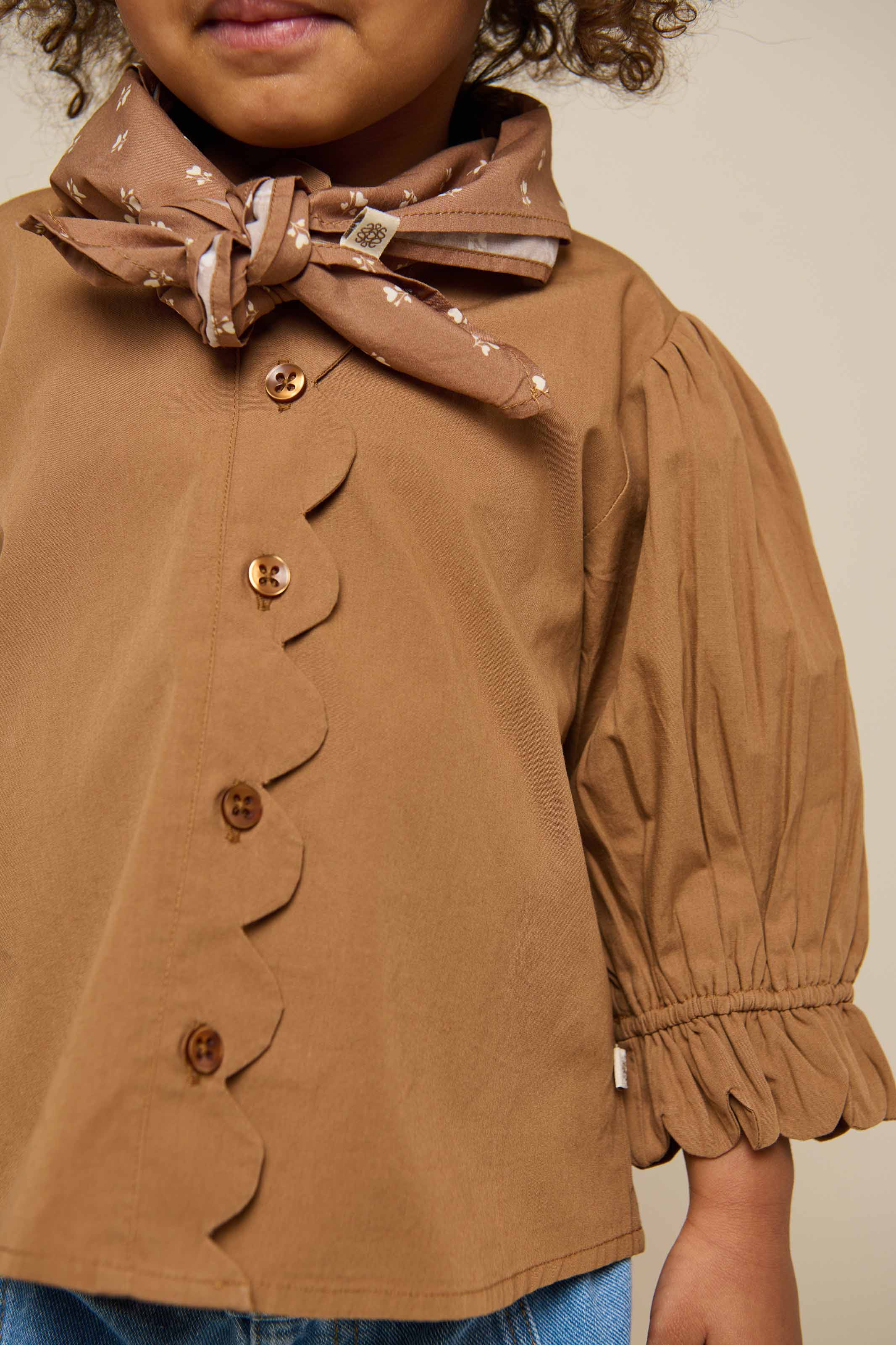 Poplin Blouse with Scallop Edge - Kids - Coconut | 101046 Joy