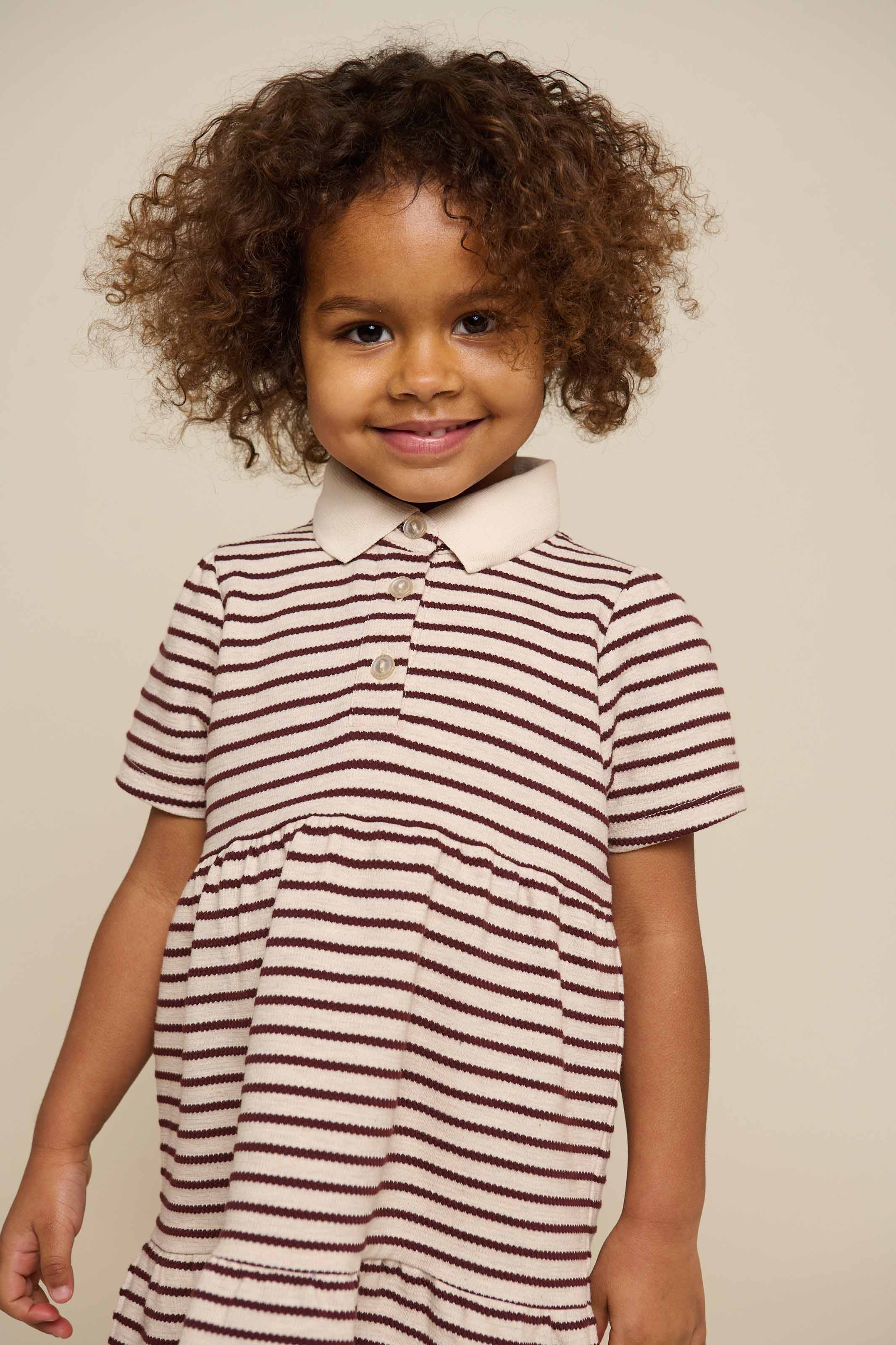Striped Jersey Dress - Kids - Brown | 101010 Emmie