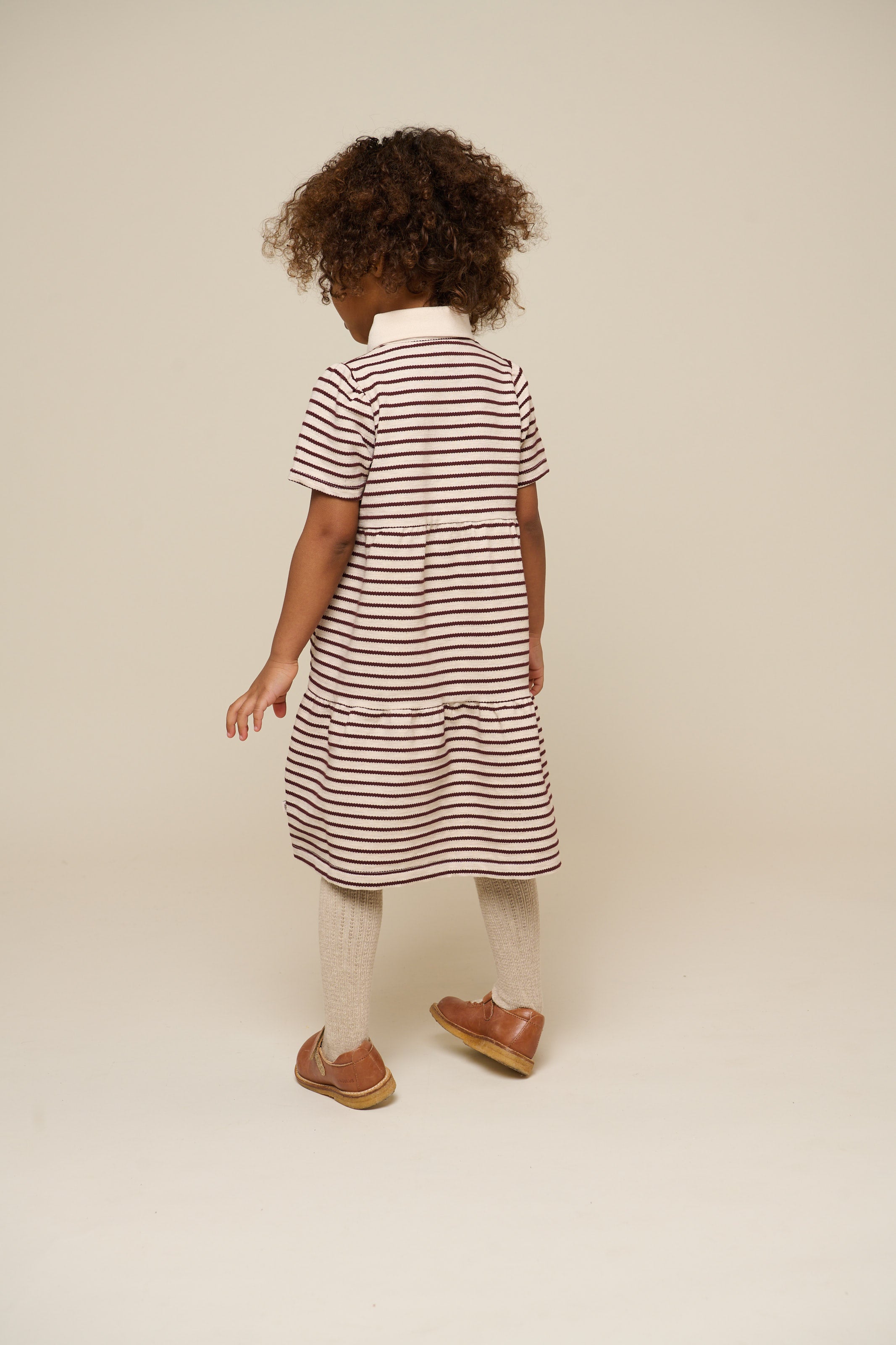 Striped Jersey Dress - Kids - Brown | 101010 Emmie