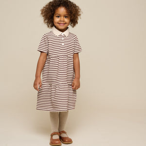 Striped Jersey Dress - Kids - Brown | 101010 Emmie
