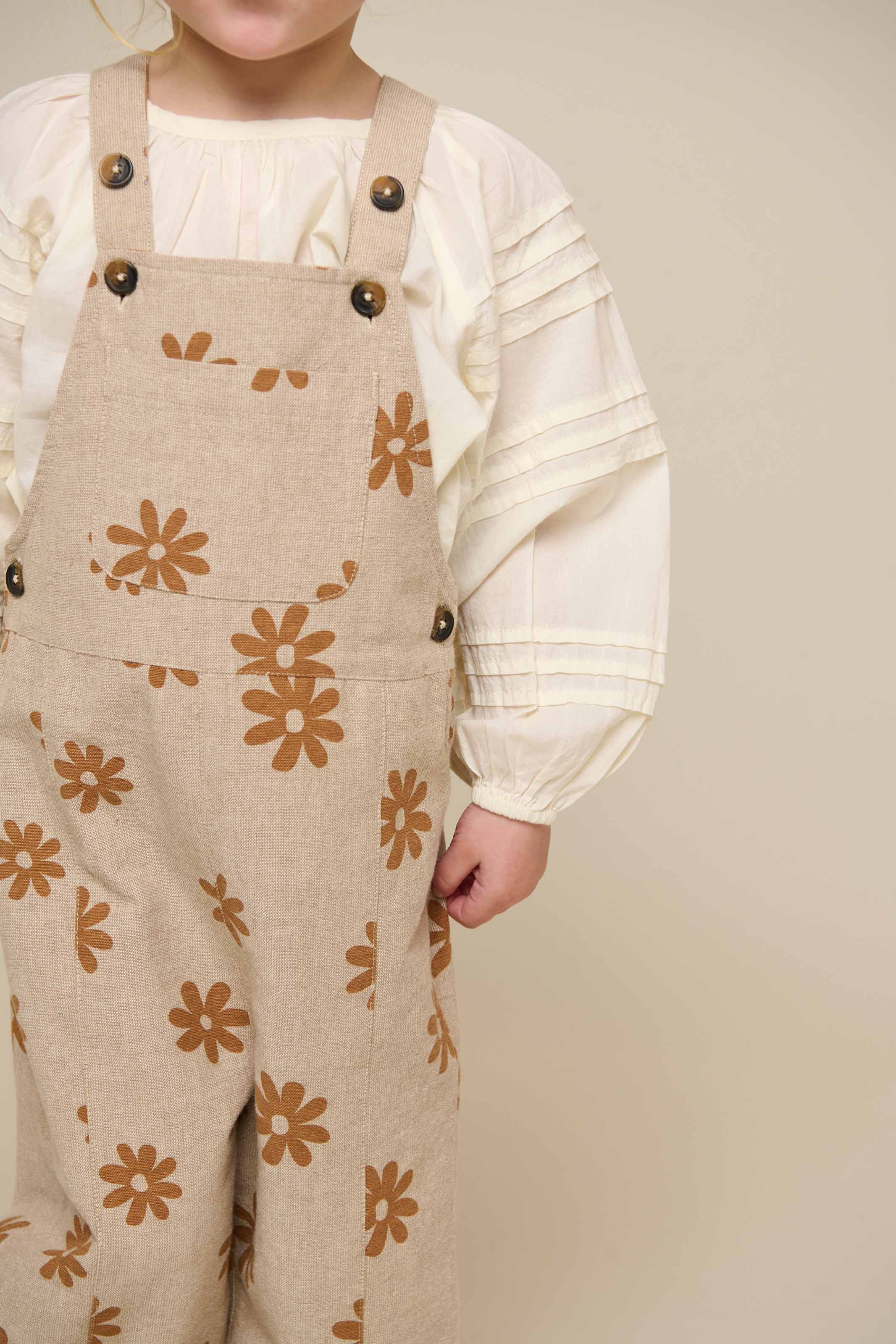 Printed Cotton Overall - Kids - Sand | 101210 Molly