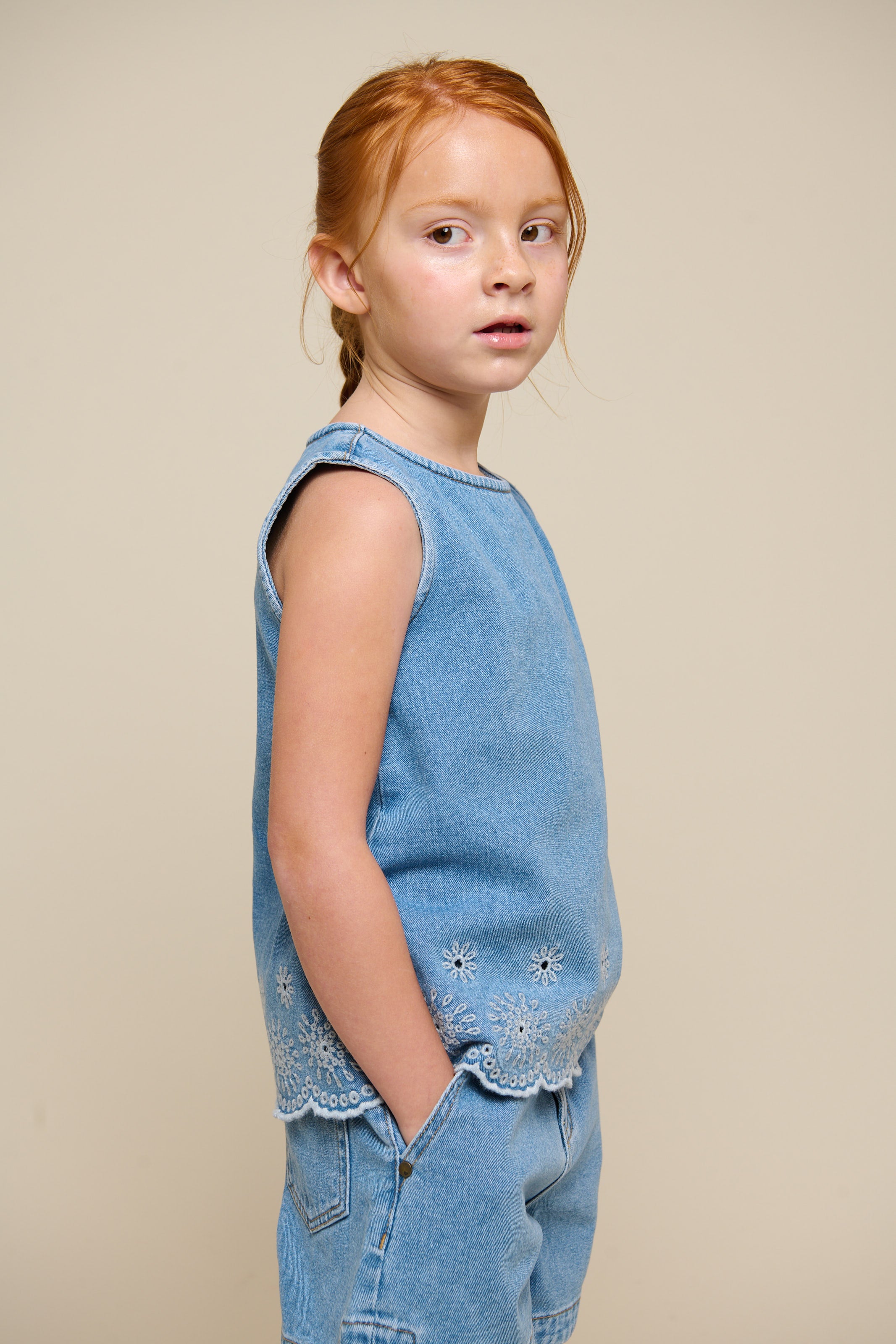 Denim Shorts - Kids - Light Blue Denim | 101016 Vera