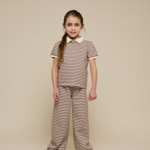 Striped Wide-leg Jersey Trousers - Tween - Brown | 100997 Emmie
