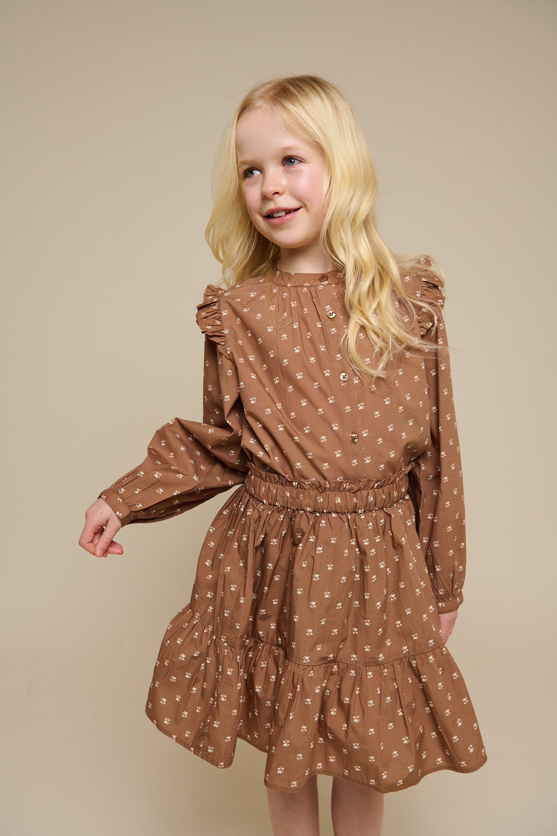 Printed Poplin Shirt Blouse - Tween - Coconut | 101088 Camilla