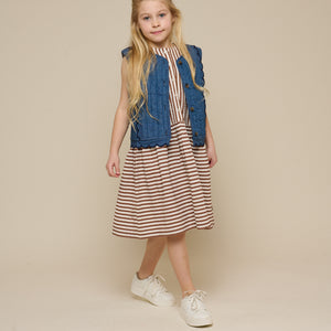 Quillted Denim Vest - Tween - Blue Denim | 101083 Isabella