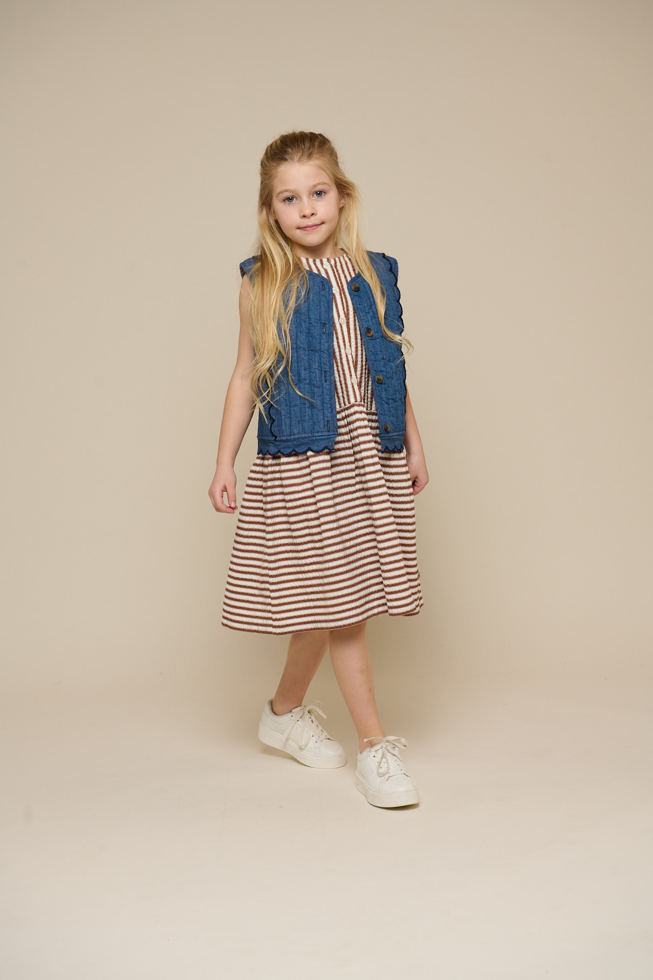 Quillted Denim Vest - Tween - Blue Denim | 101083 Isabella