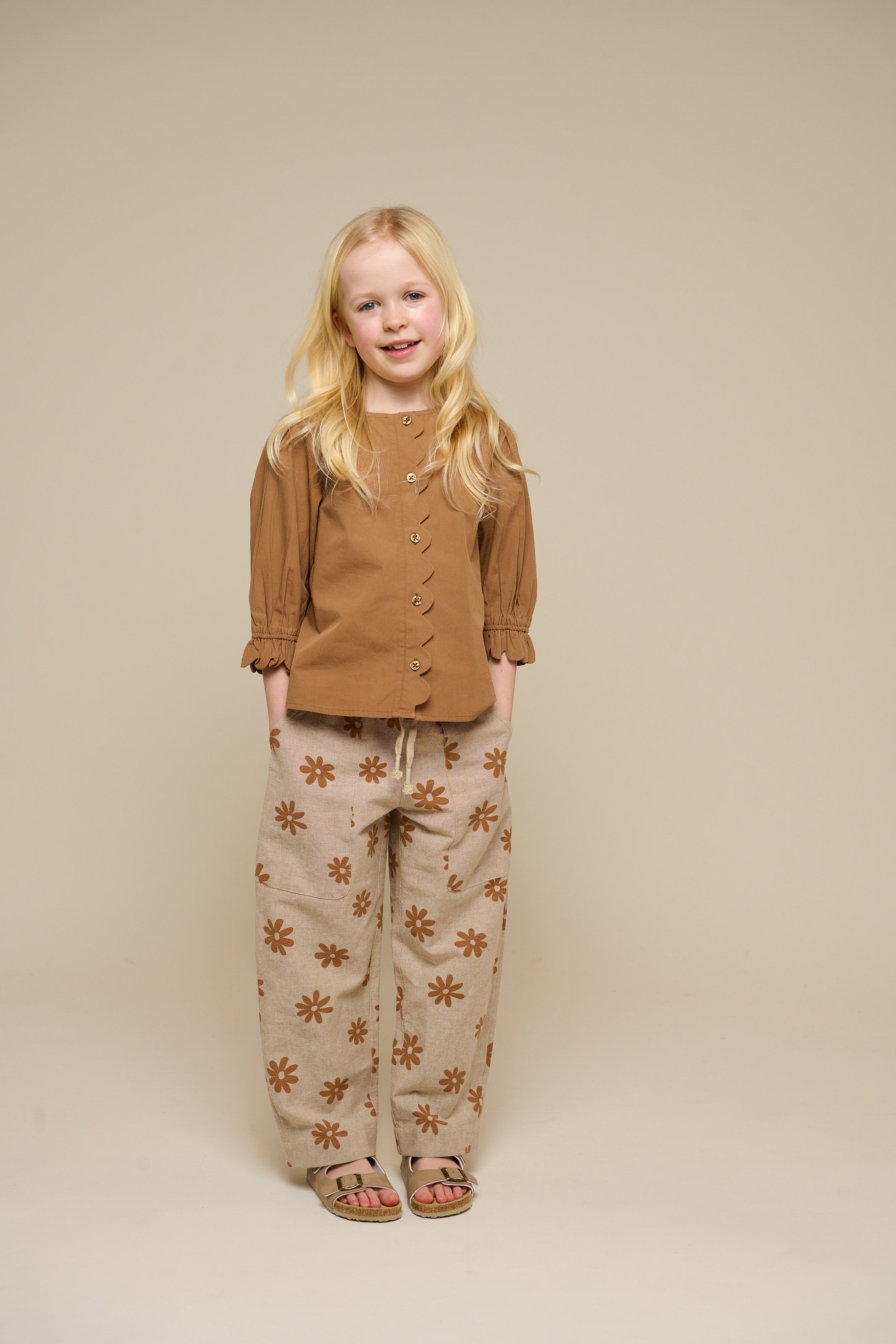 Printed Cotton Trousers - Tween - Sand | 101208 Molly