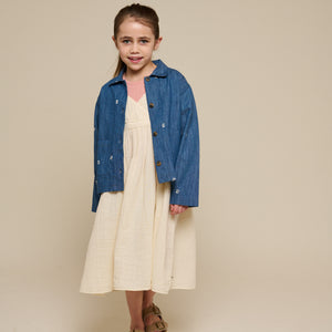 Embroidered Light Denim Shirt Jacket - Tween - Blue Denim | 101082 Isabella