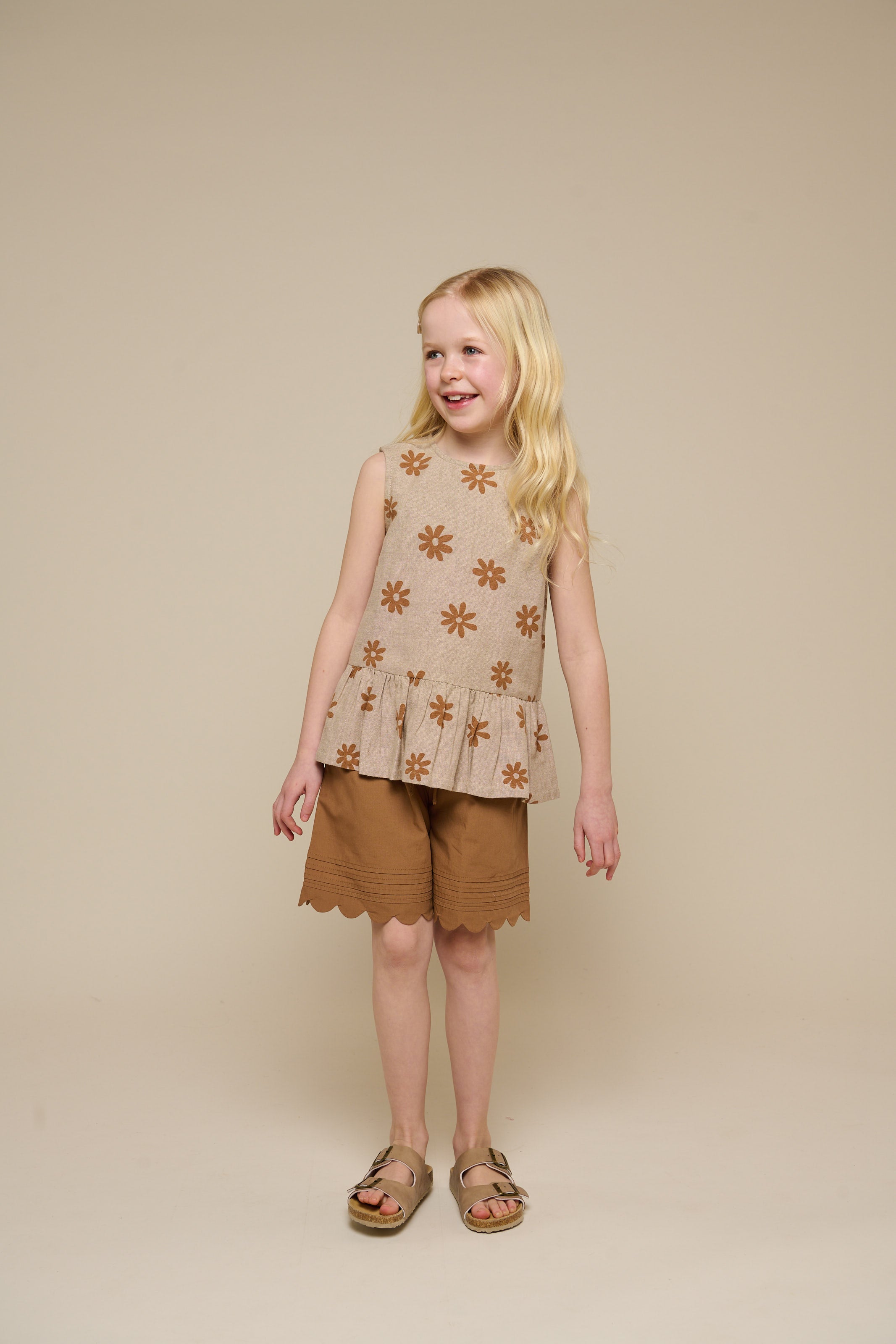 Printed Cotton Top - Tween - Sand | 101206 Molly