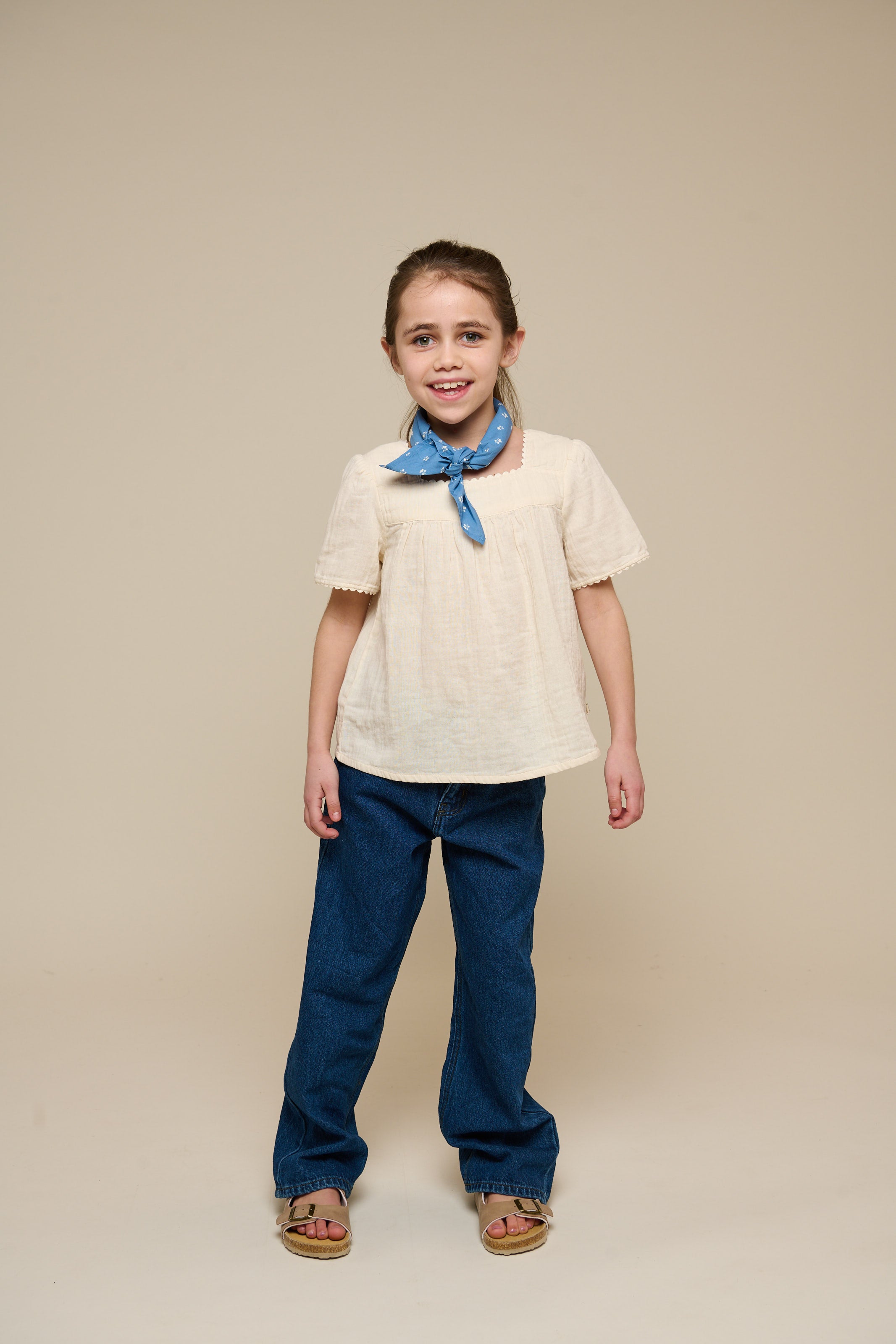 Gauze Short Sleeve Blouse - Tween - Off White | 100919 Jasmine